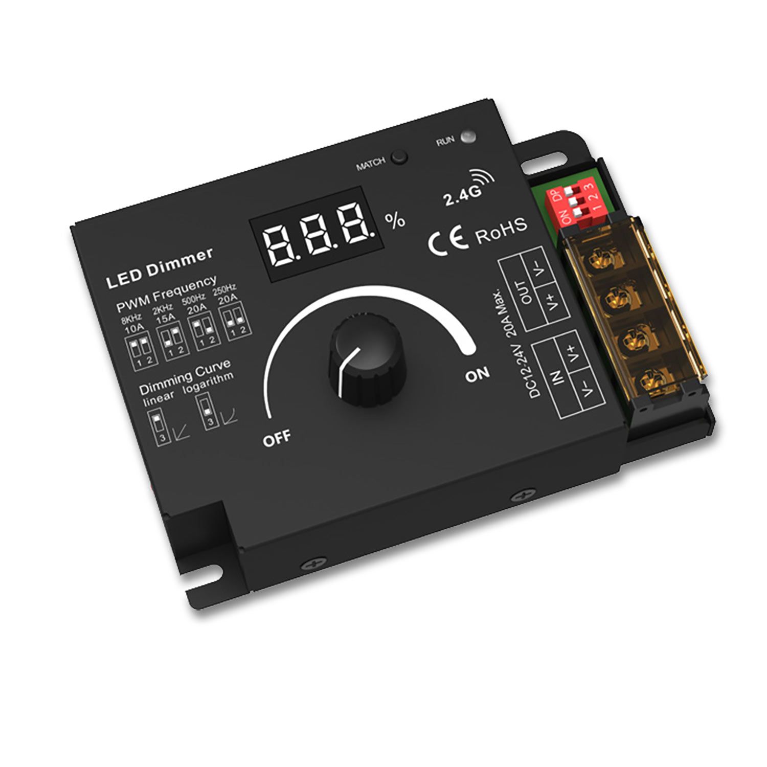 ISOLED Sys-Pro Dreh/Funk Mesh Multi-PWM-Dimmer, 1 Kanal, 12-24V DC 10-20A, 36-48V DC 15A ISOLED Sys-Pro Dreh/Funk Mesh Multi-PWM-Dimmer, 1 Kanal, 12-24V DC 10-20A, 36-48V DC 15A - 1