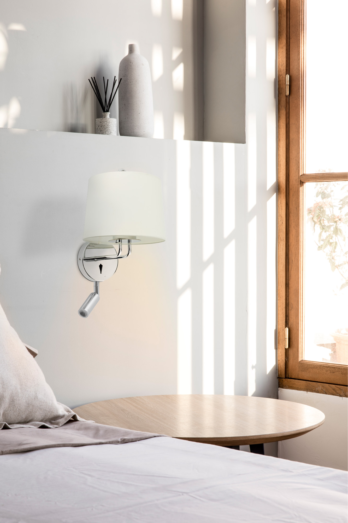 Faro MONTREAL Wandleuchte mit Chrom/Weiß-Leser - Produktbild 2