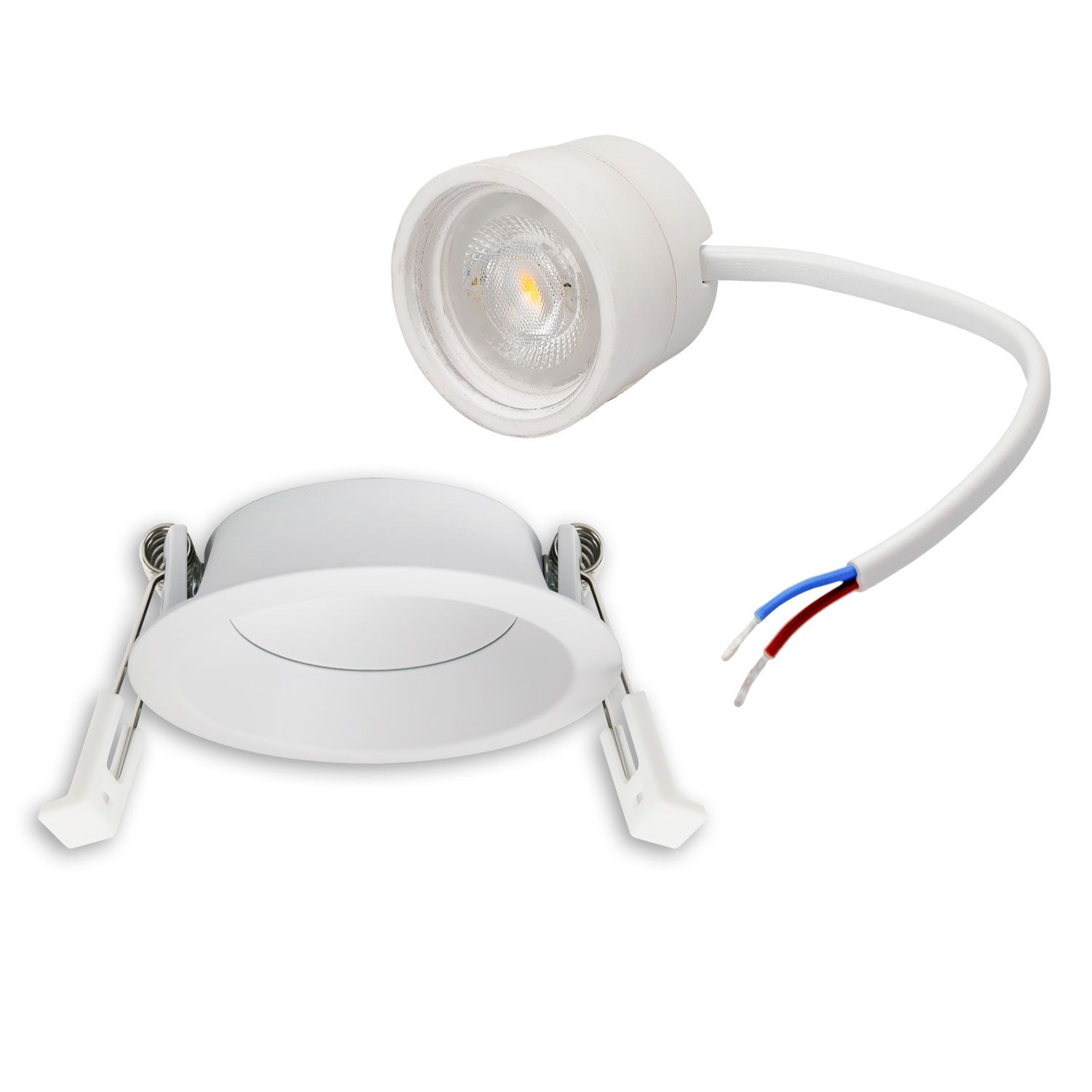 ISOLED LED Einbaustr. Back68, weiß matt, rund, 5W, CRI90, 2700K, schwenkbar, rückvers., UGR