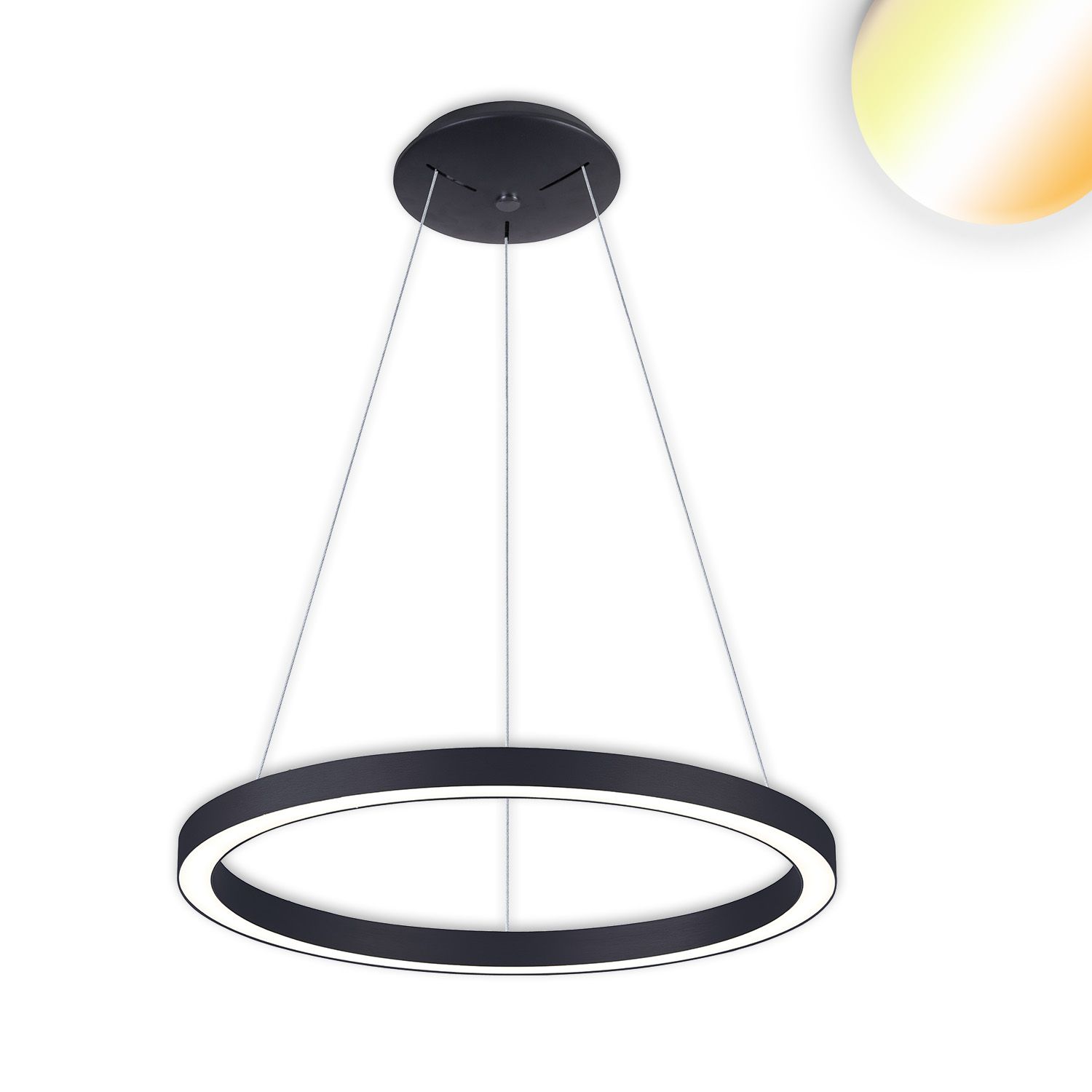 ISOLED LED Hängeleuchte Circle 580 schwarz, 48W, rund, ColorSwitch 3000|3500|4000K, dimmbar - 1