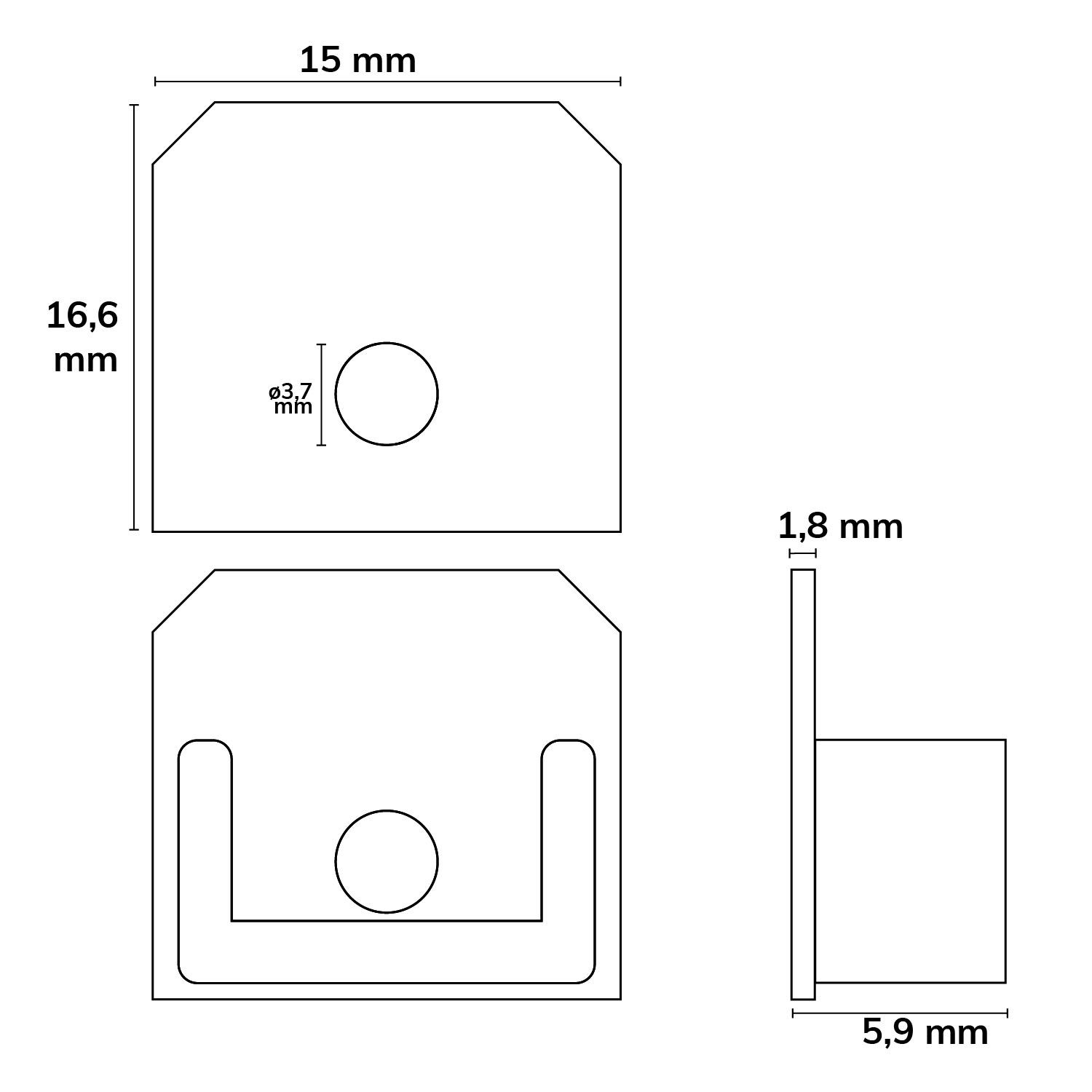 ISOLED Endkappe E211 für LED Trockenbauprofil Abschluss, mit Kabeldurchführung, 1STK - 3