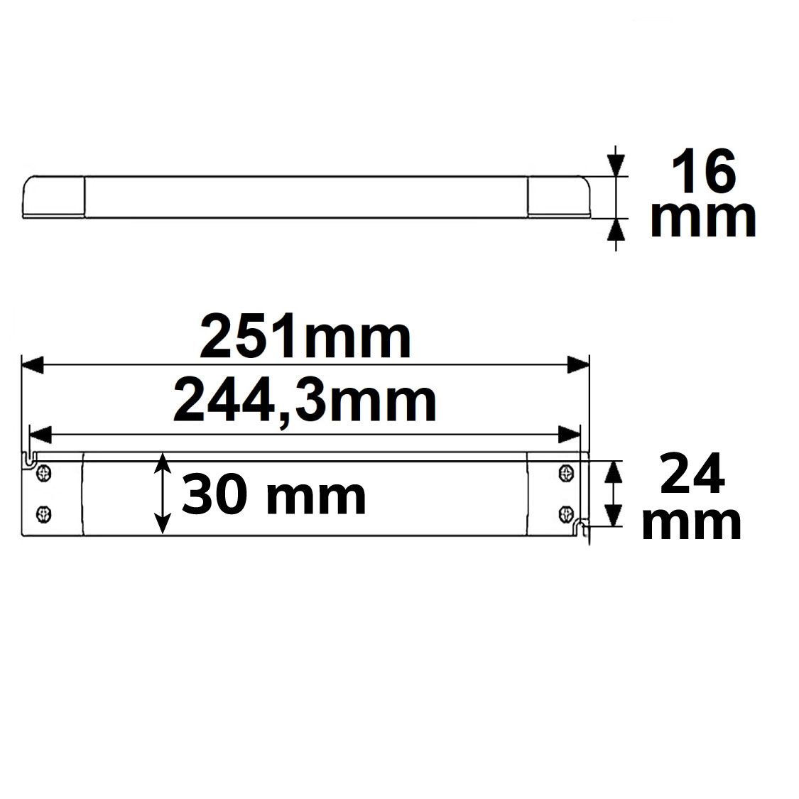 ISOLED LED Trafo 24V/DC, 0-30W, SELV, ultraflach, ultraschmal - 3
