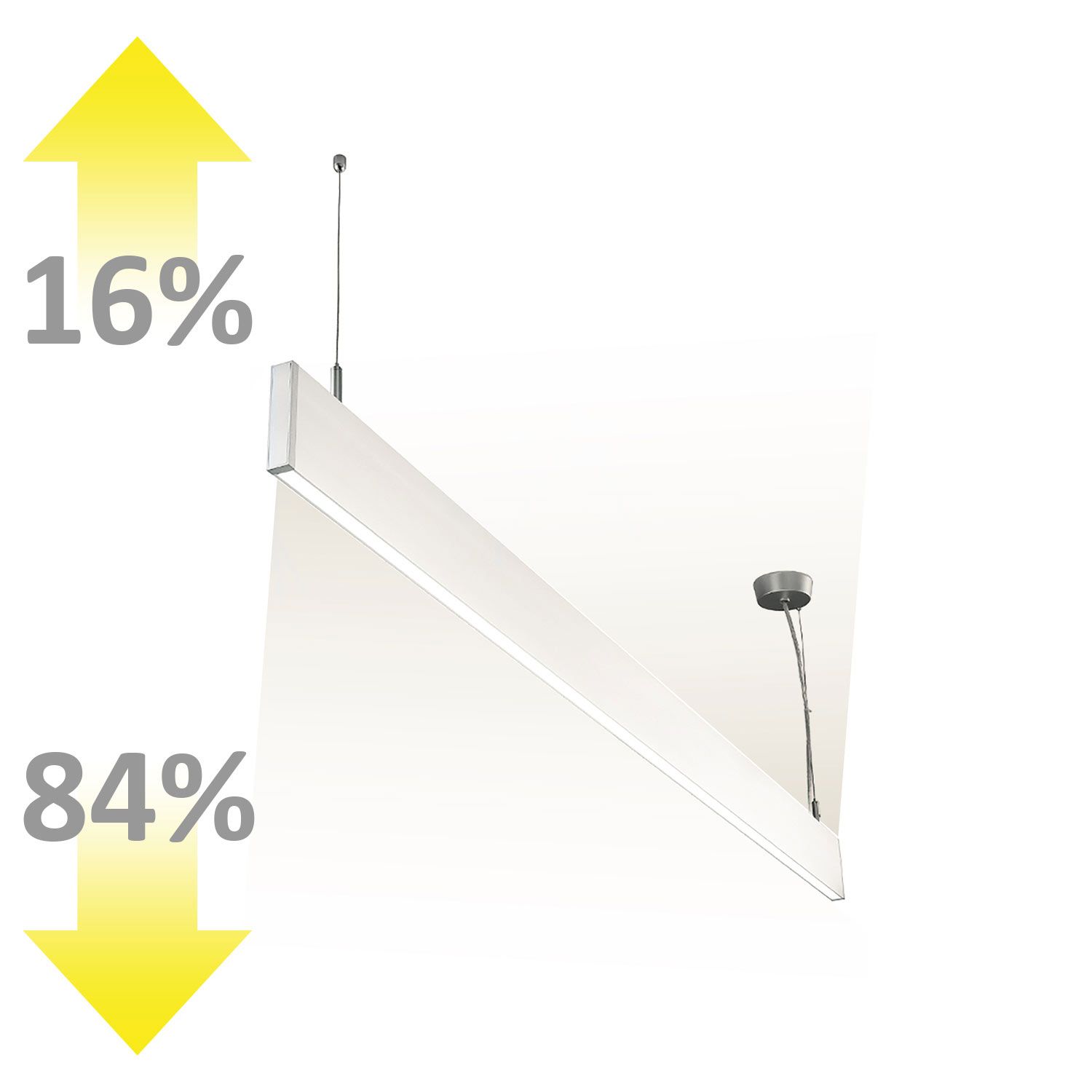 ISOLED LED Hängeleuchte Linear Up&Down 600, 25W, prismatisch, linear- u. 90° verbindbar, weiß, warmweiß - 5