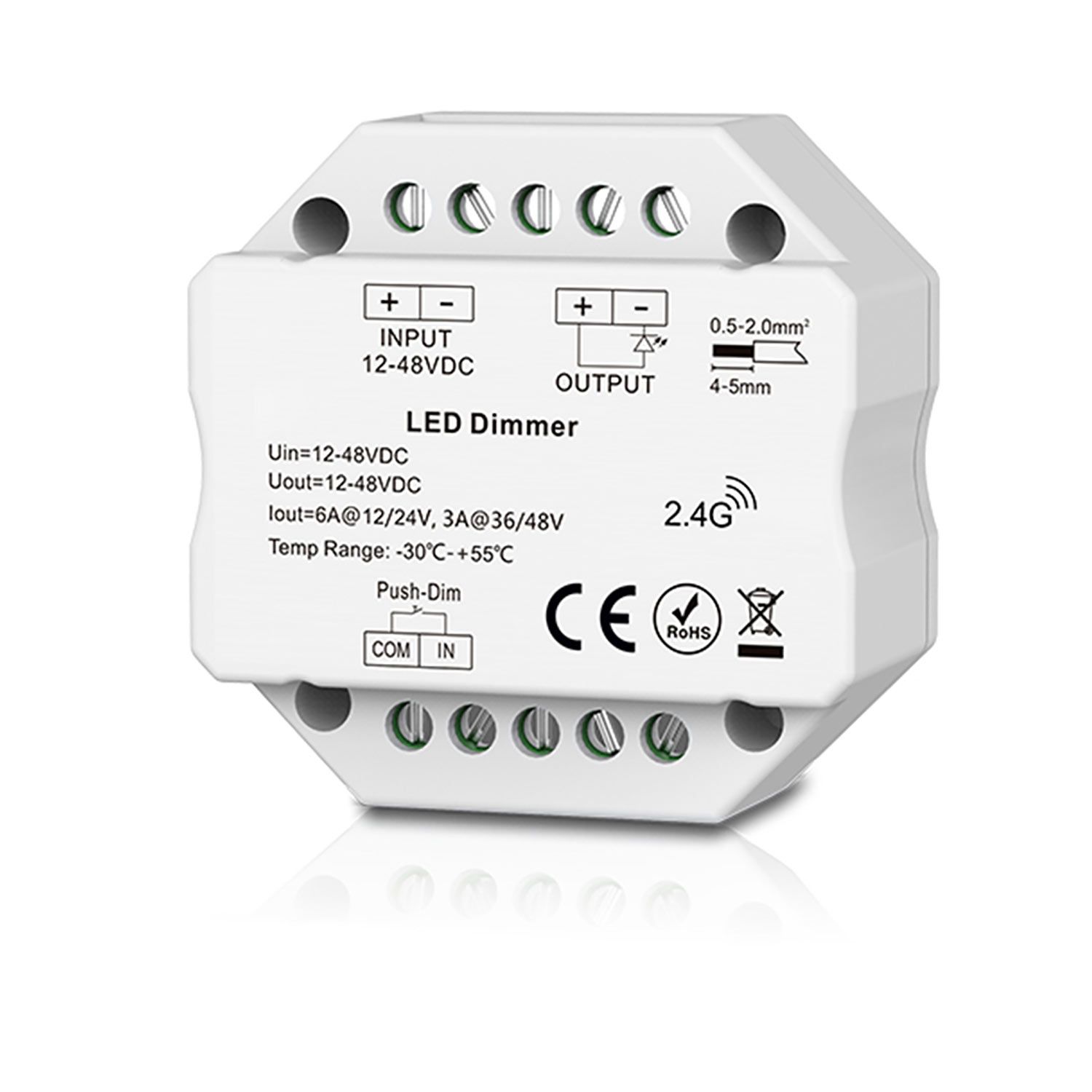 ISOLED Sys-Pro Push/Funk Mesh Multi-PWM-Dimmer, 1 Kanal, 12-24V DC 6A, 36-48V DC 3A - 1