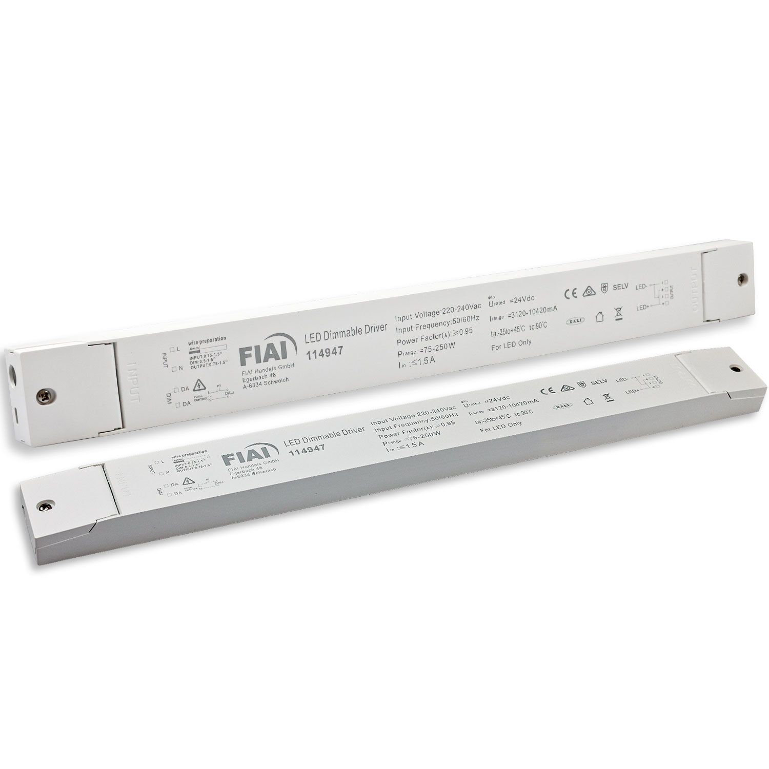 ISOLED LED PWM-Trafo 24V/DC, 0-250W, Push/DALI-2 dimmbar, SELV, flach - 3