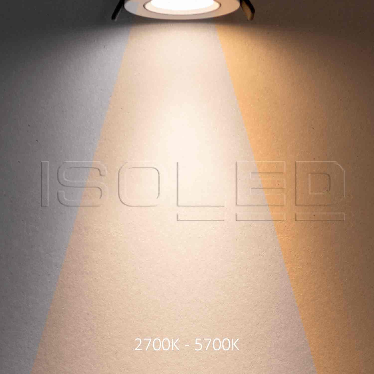 ISOLED LED Einbauleuchte Slim68 Alu schwarz, rund, 6W|6W, 24V DC, weißdynamisch 2700-5700K - 3