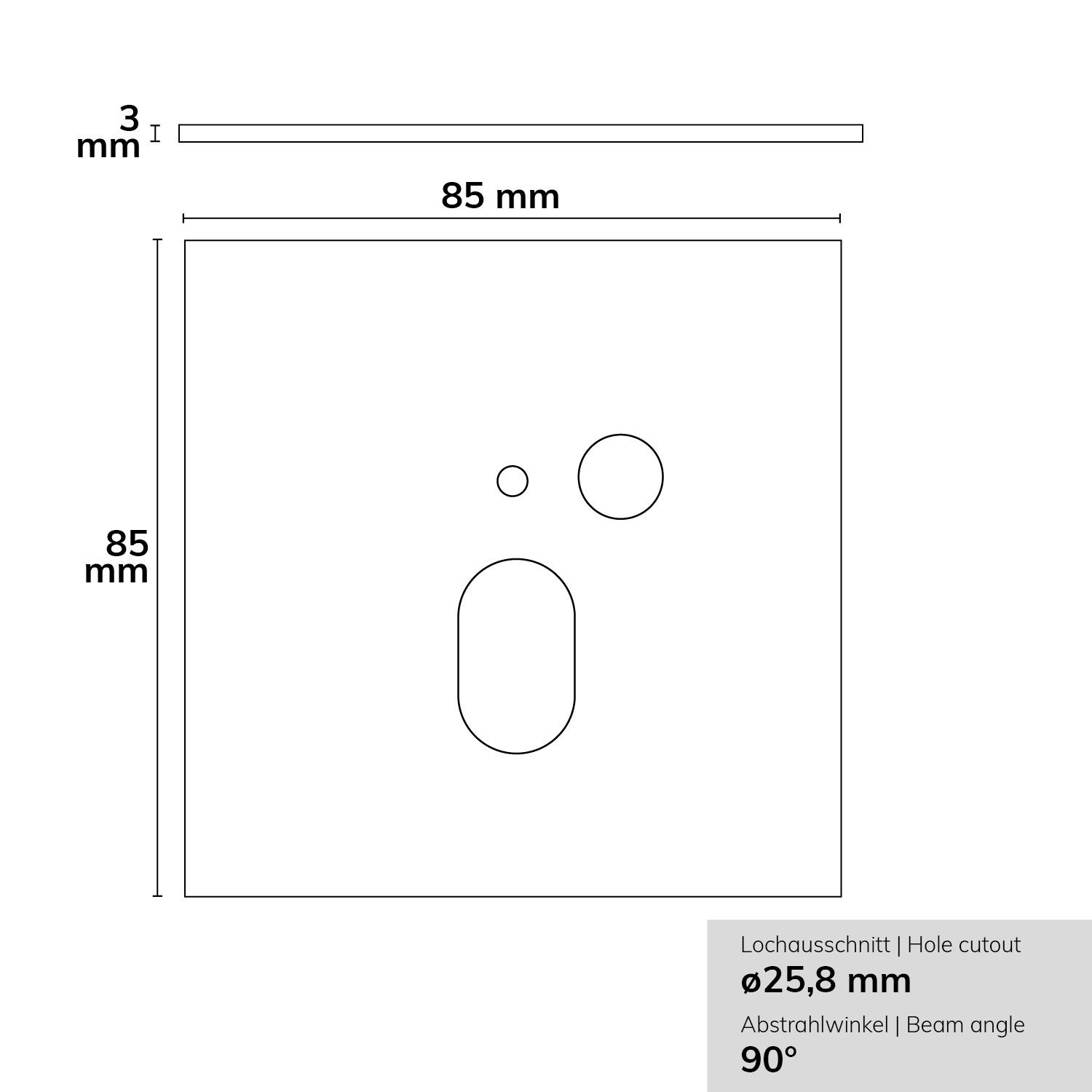 ISOLED Cover Aluminium eckig 1 schwarz, für Wandeinbauleuchte Sys-Wall68 mit PIR Sensor - 4
