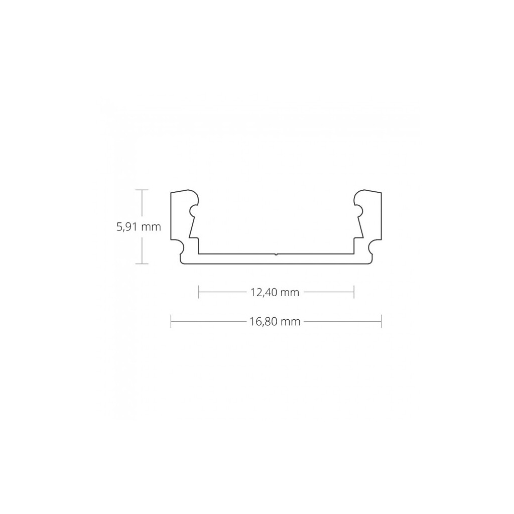 Emilum PL1 LED AUFBAU-Profil 200 cm, flach, LED Stripes max. 12 mm - Produktbild 2