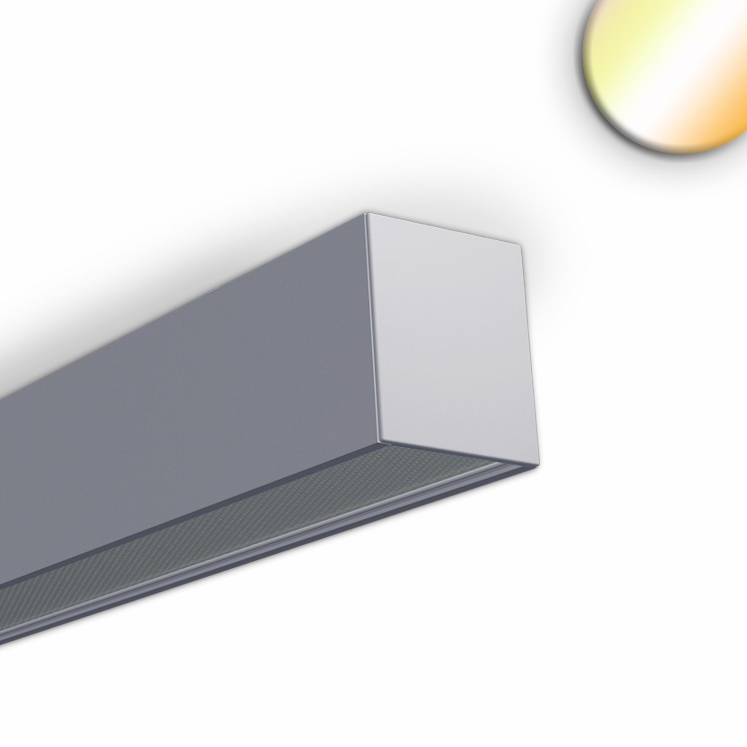 ISOLED PROLAMP 30Hcri90hm Aufbau 45W silber, 1500mm, opal+, Push/DALI dimmbar, CCT - 1