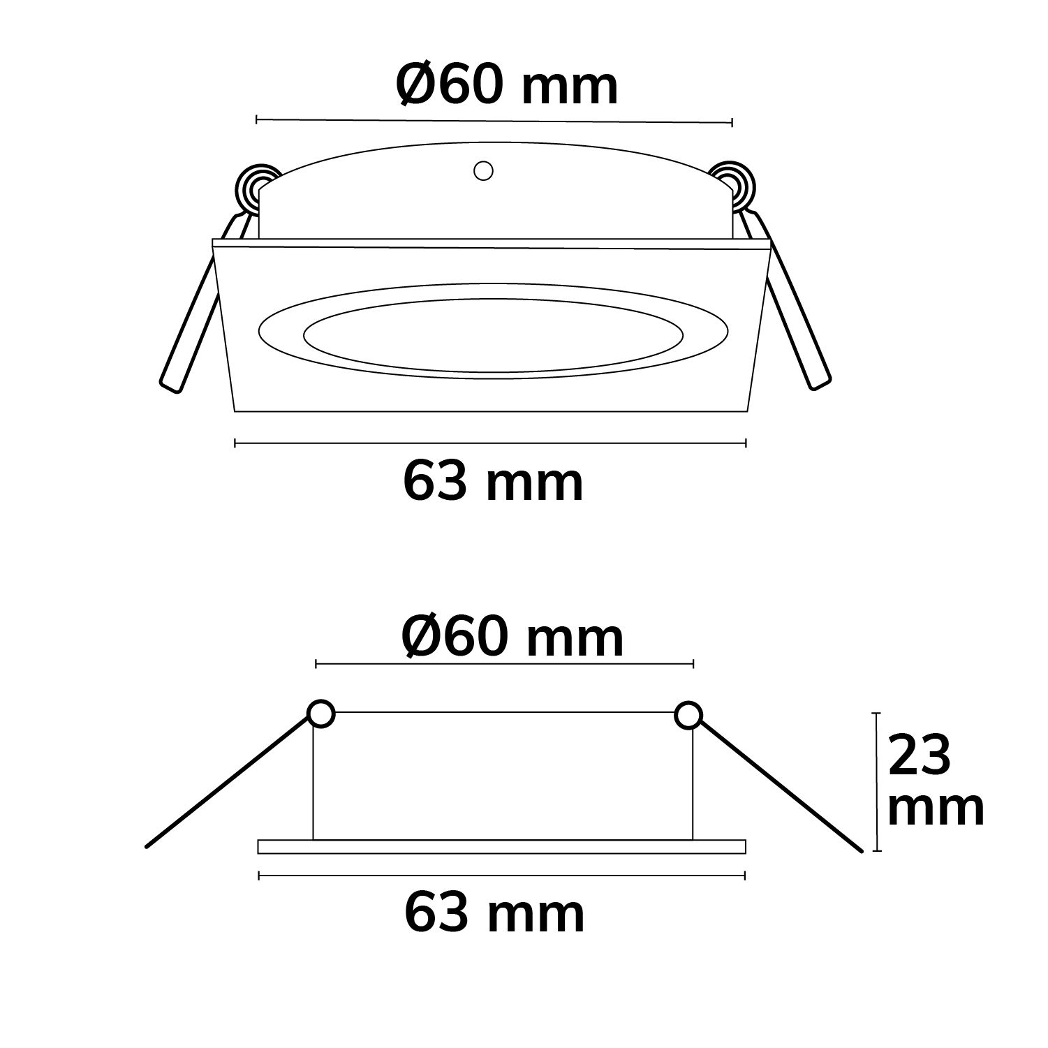 ISOLED Einbaurahmen für MR11/GU10 Mini Spots, schwenkbar, eckig, schwarz - 3