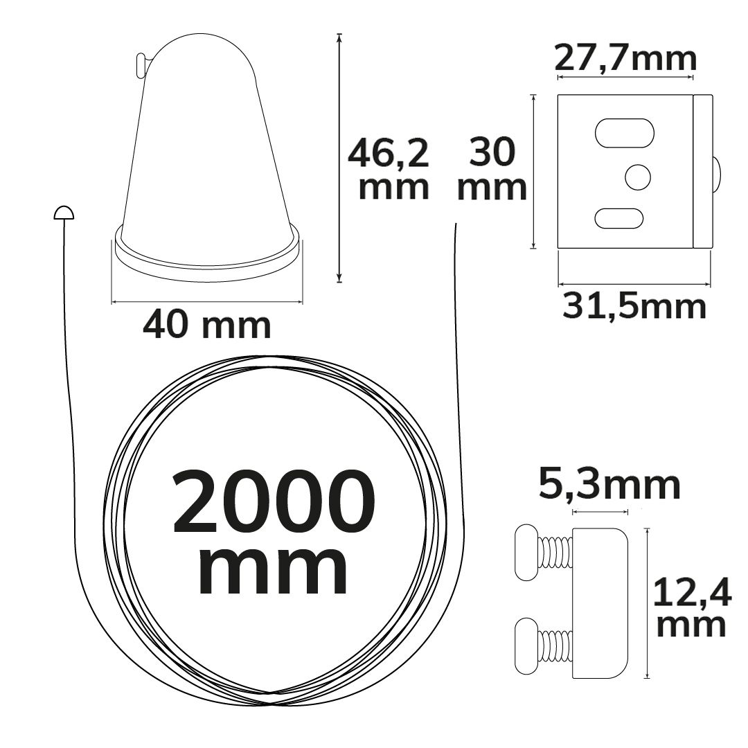 ISOLED 3-Phasen S1 Seilabhängung 10-200cm schwarz - 2