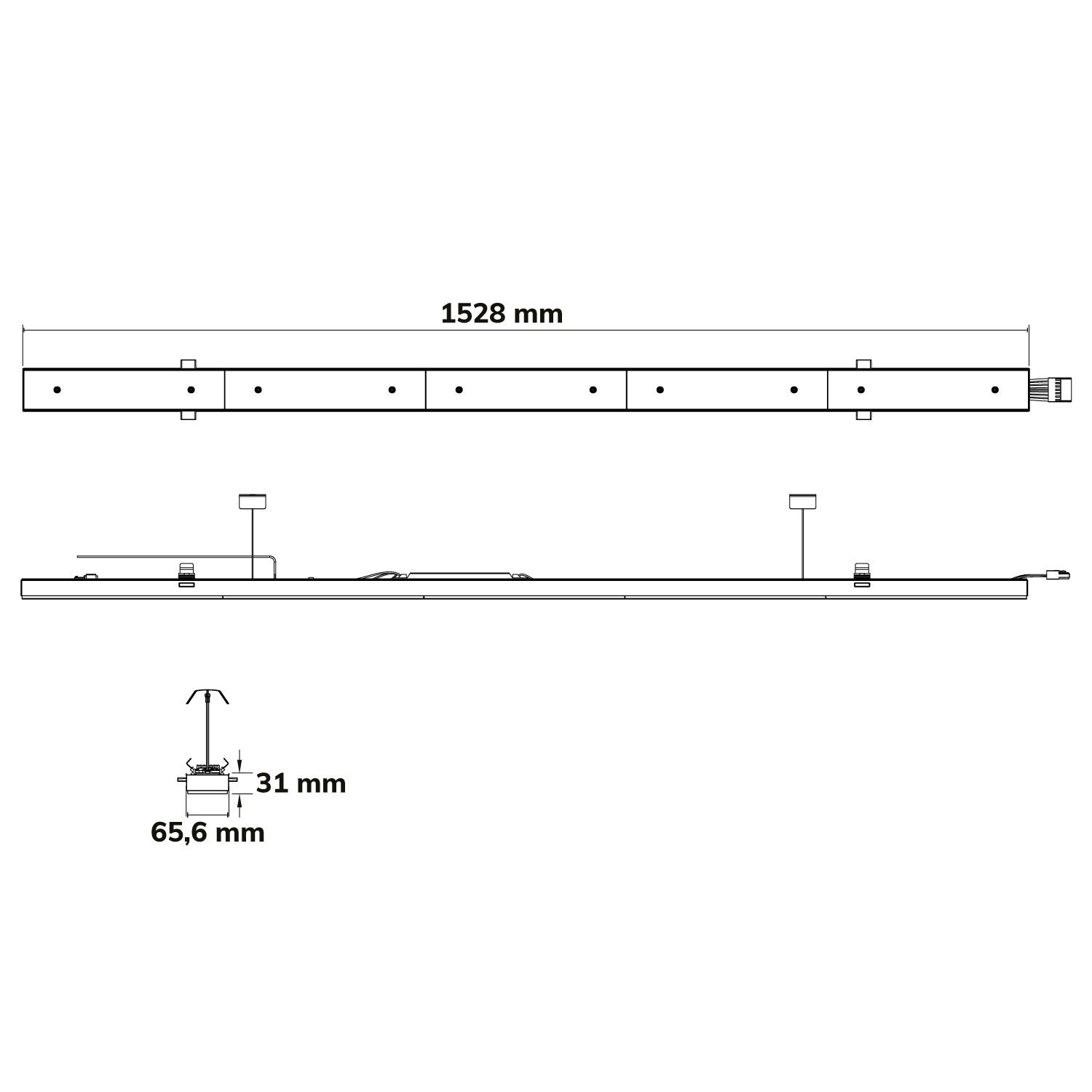 ISOLED FastFix LED Linearsystem R XL Modul 1528mm 25-75W, 4000K, 120°, 160lm/W - 4