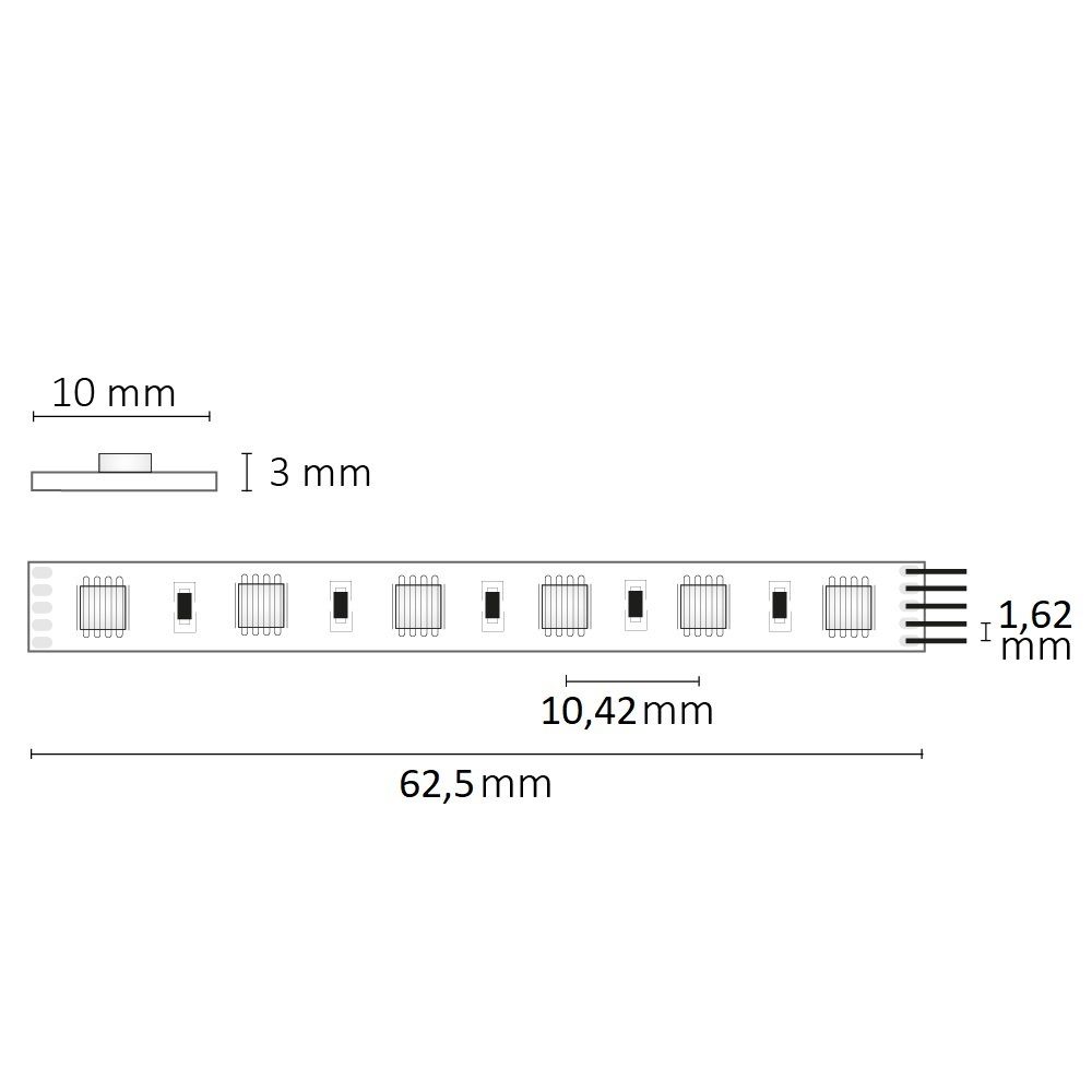 ISOLED LED SIL RGB+WW Flexband, 24V DC, 19W, 4in1 Chip, 5m Rolle, 96 LED/m - 3
