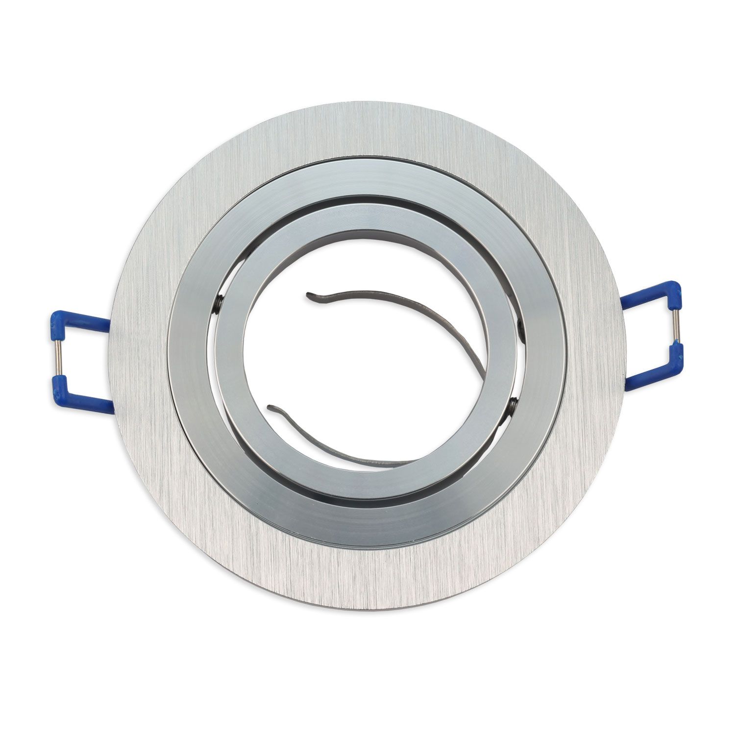 ISOLED Einbaurahmen rund, Loch 80mm, Alu gebürstet + Alu gebürstet, für GU10/MR16 Spots - 2