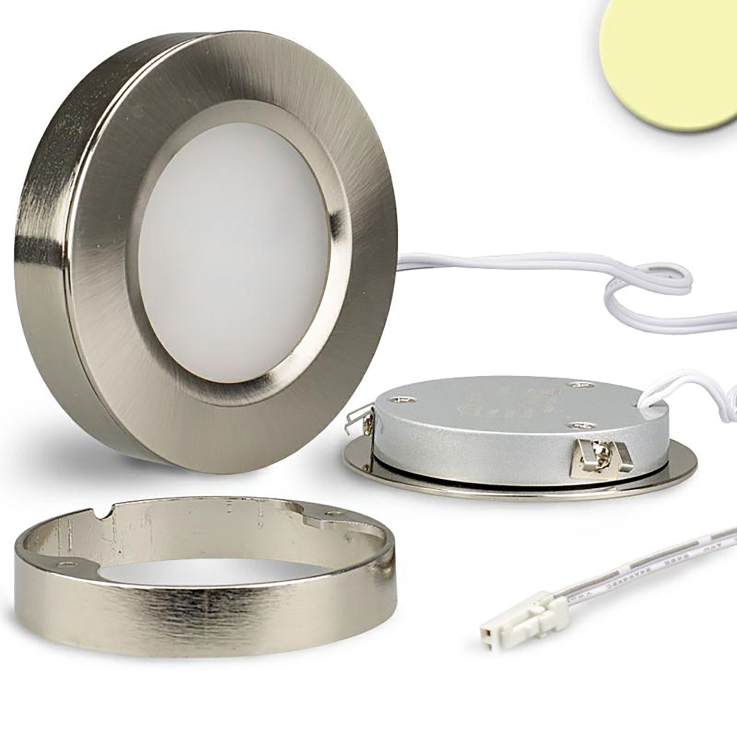ISOLED LED Slim Ein- und Unterbauleuchte MiniAMP, silber, 3W, 24V DC, IP52, warmweiß, dimmbar ISOLED LED Slim Ein- und Unterbauleuchte MiniAMP, silber, 3W, 24V DC, IP52, warmweiß, dimmbar - 1