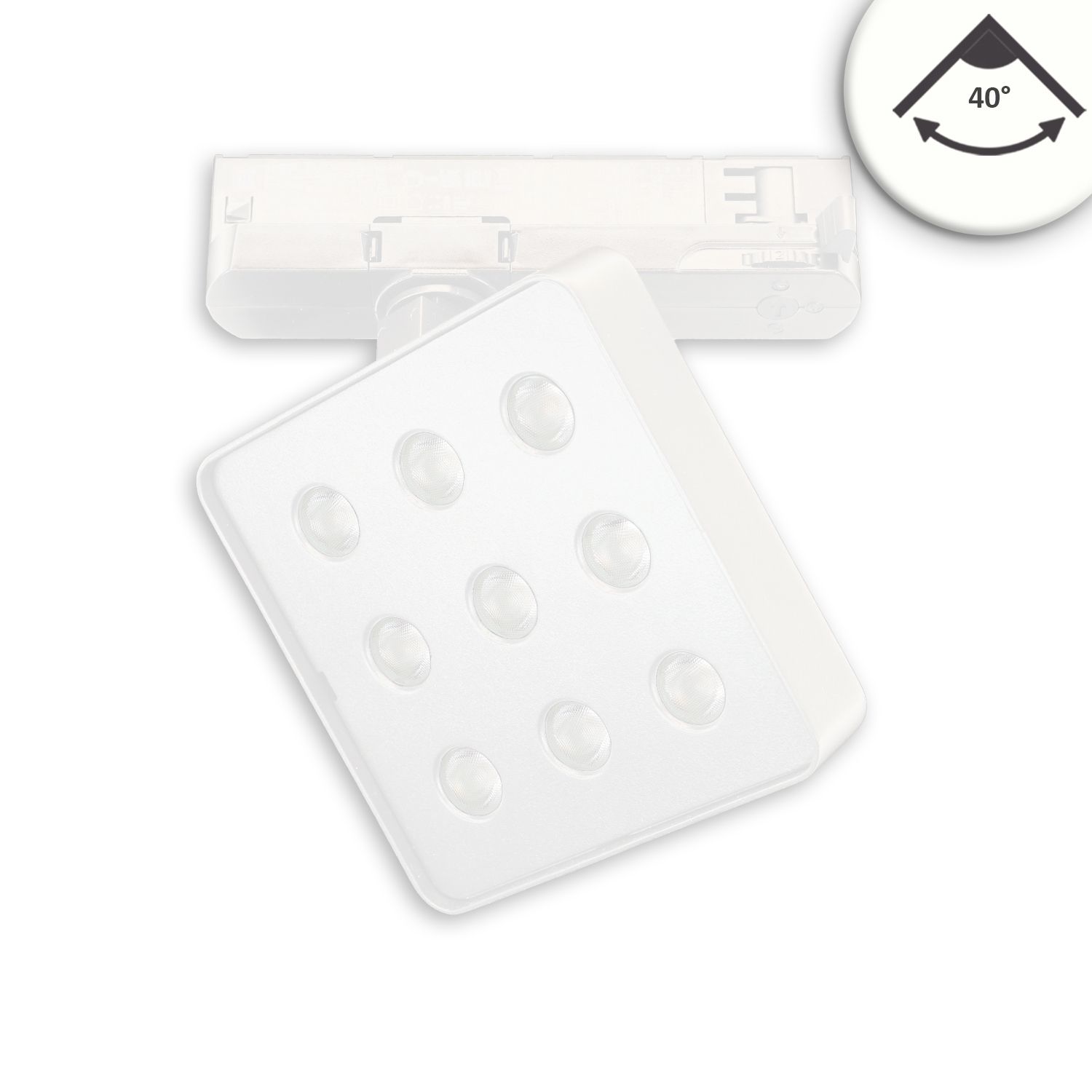ISOLED 3-Phasen Schienenstrahler MATRIX, 20W, 40°, weiß, 4000K, UGR ISOLED 3-Phasen Schienenstrahler MATRIX, 20W, 40°, weiß, 4000K, UGR