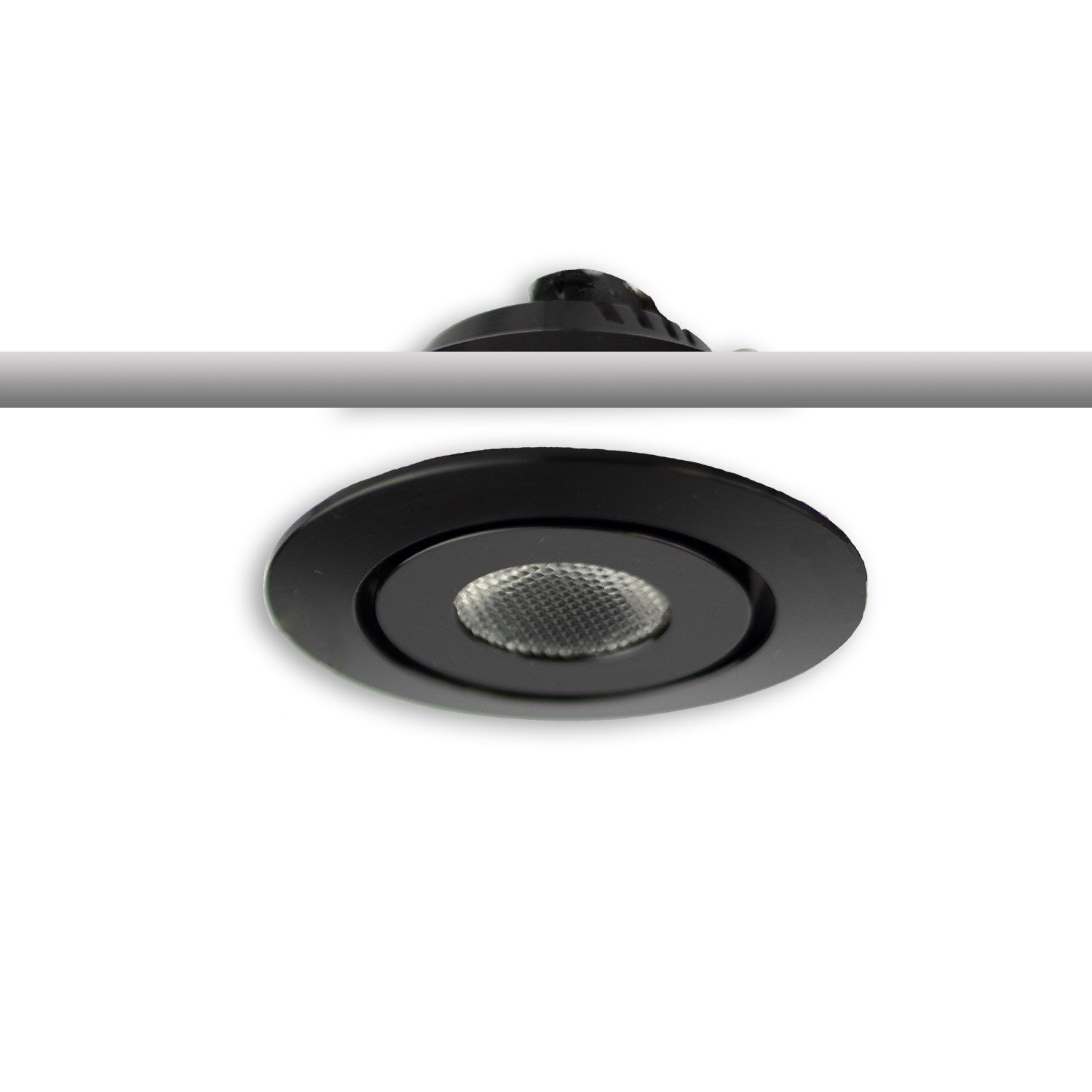 ISOLED LED Einbauleuchte MiniAMP schwarz, 3W, 12V DC, warmweiß, dimmbar, 100cm Kabel - 2