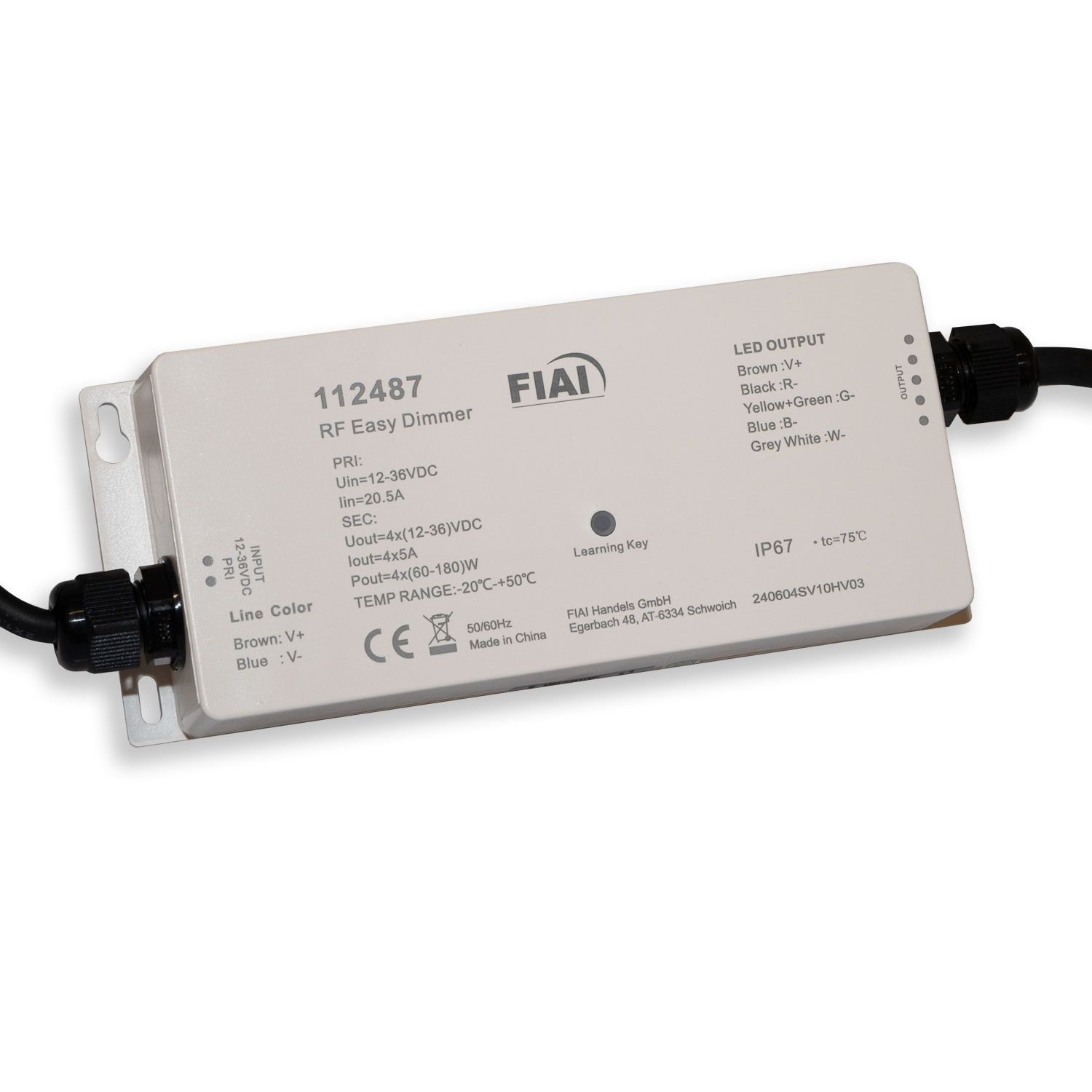 ISOLED Sys-One Funk PWM-Dimmer IP66, 4 Kanal, 12-36V 4x5A - 2