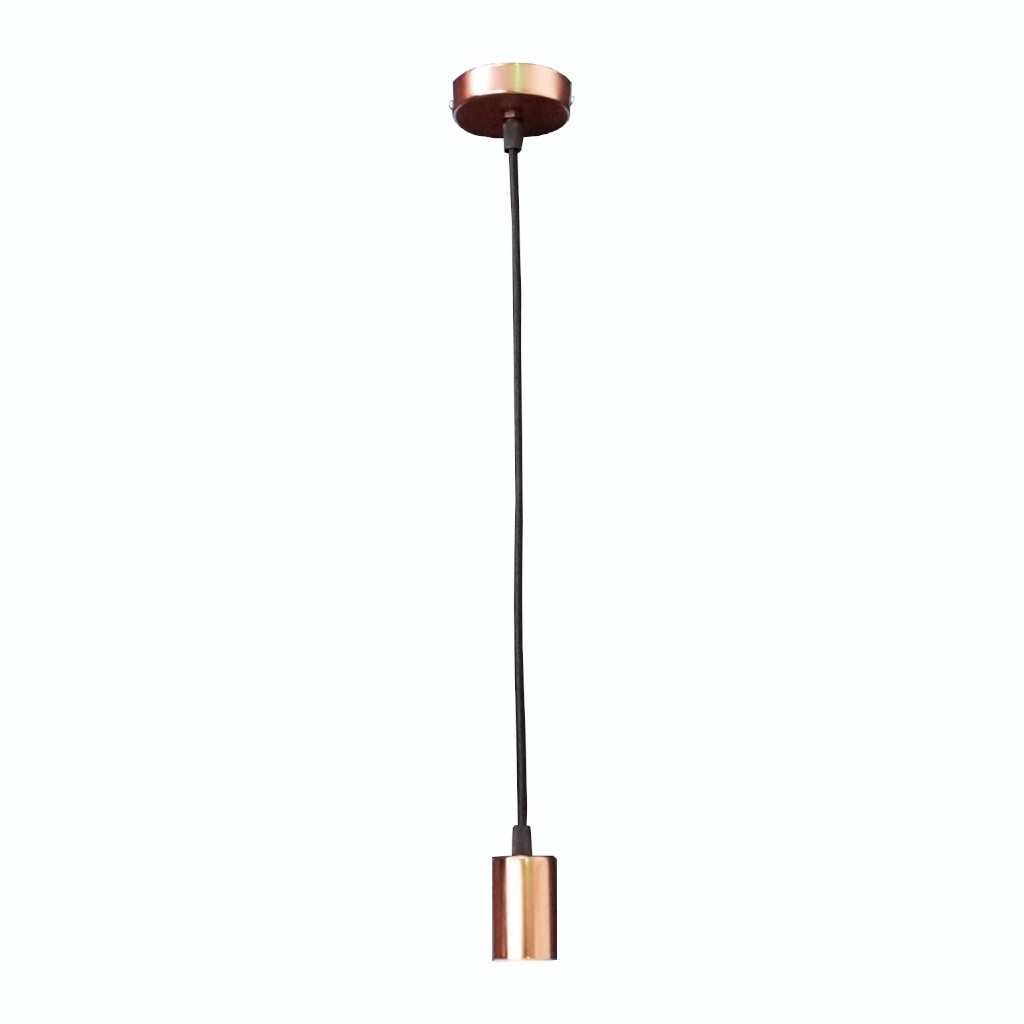 Emilum Schnurpendel mit Textilkabel, E27 Sockel Rose-Gold - 1