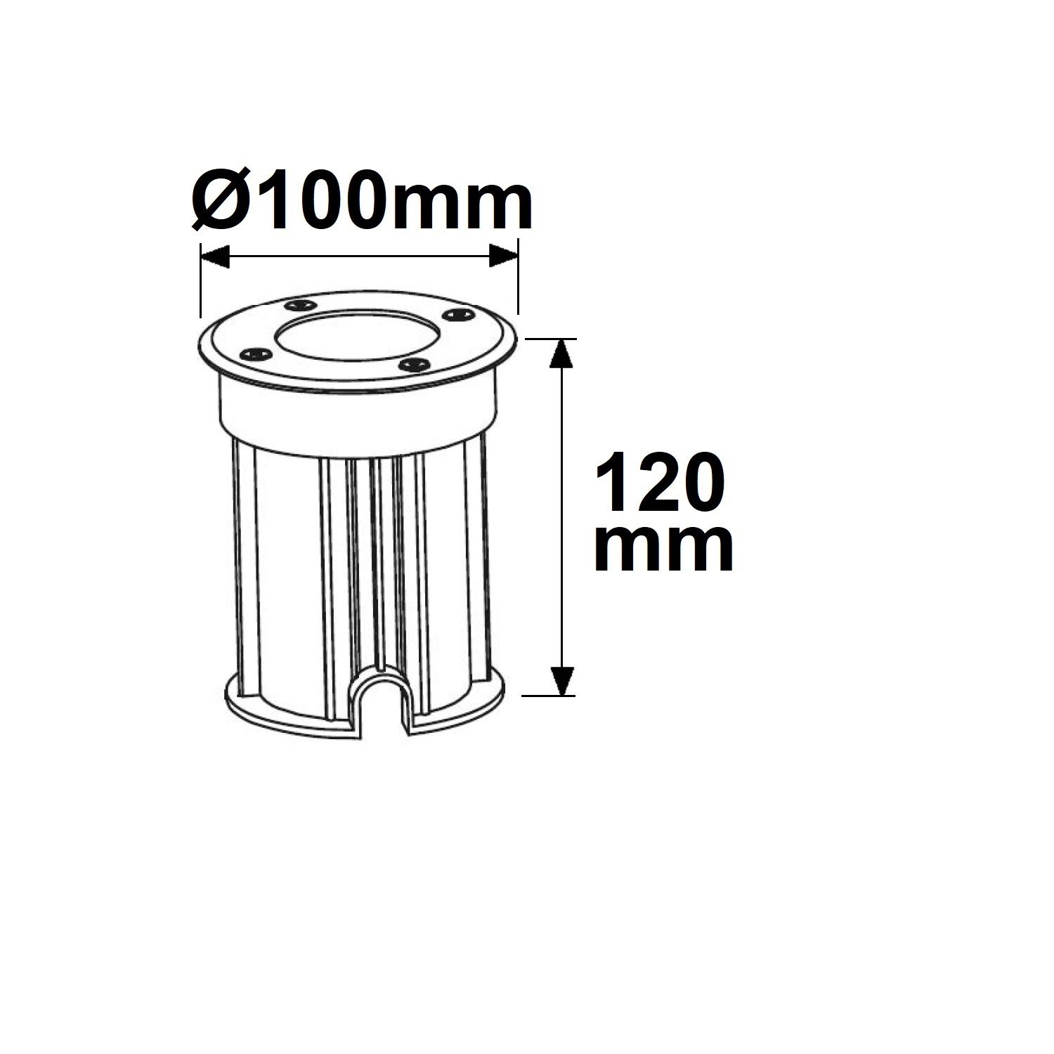 ISOLED Bodeneinbaustrahler für GU10 Spots, rund, IP67, exkl. Leuchtmittel - 4