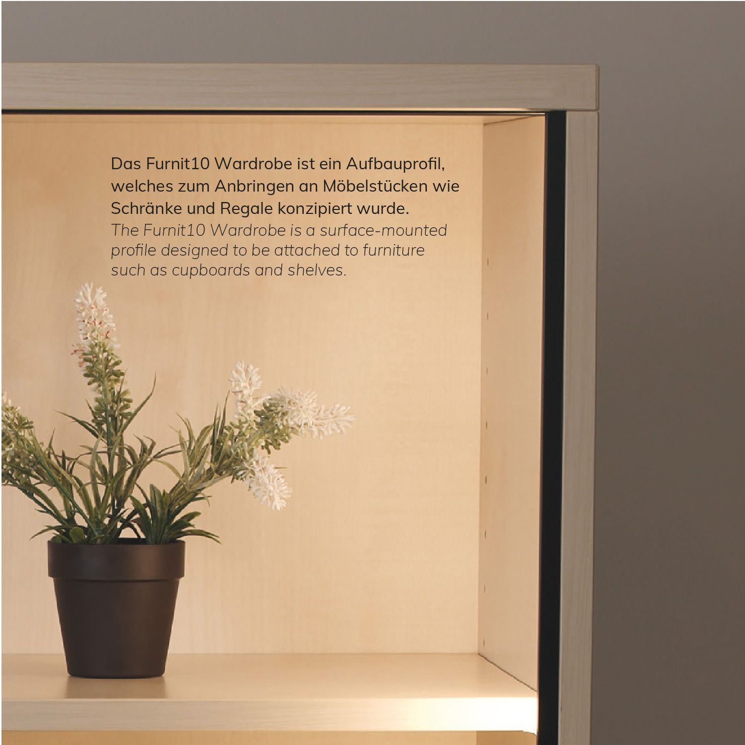ISOLED LED Schrankprofil FURNIT10 WARDROBE, Aluminium, weiß, RAL9010 - 4