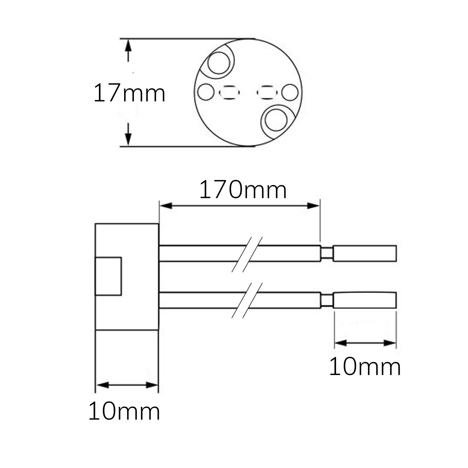 ISOLED GU5.3 Keramik-Fassung für G4/MR16/MR11 Leuchtmittel, 12-24V - 3