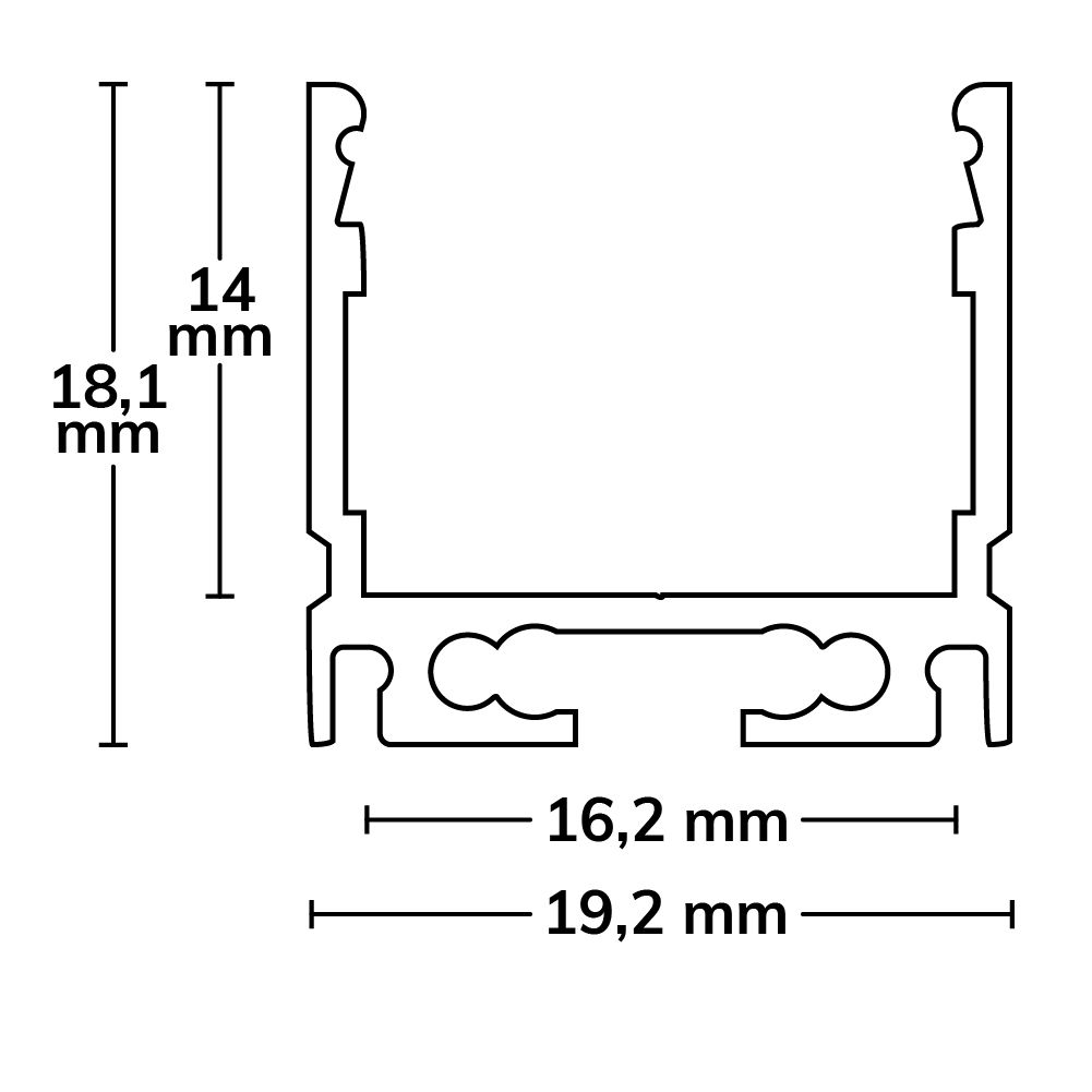 ISOLED LED Aufbauprofil SURF16 Aluminium eloxiert, 200cm - 3