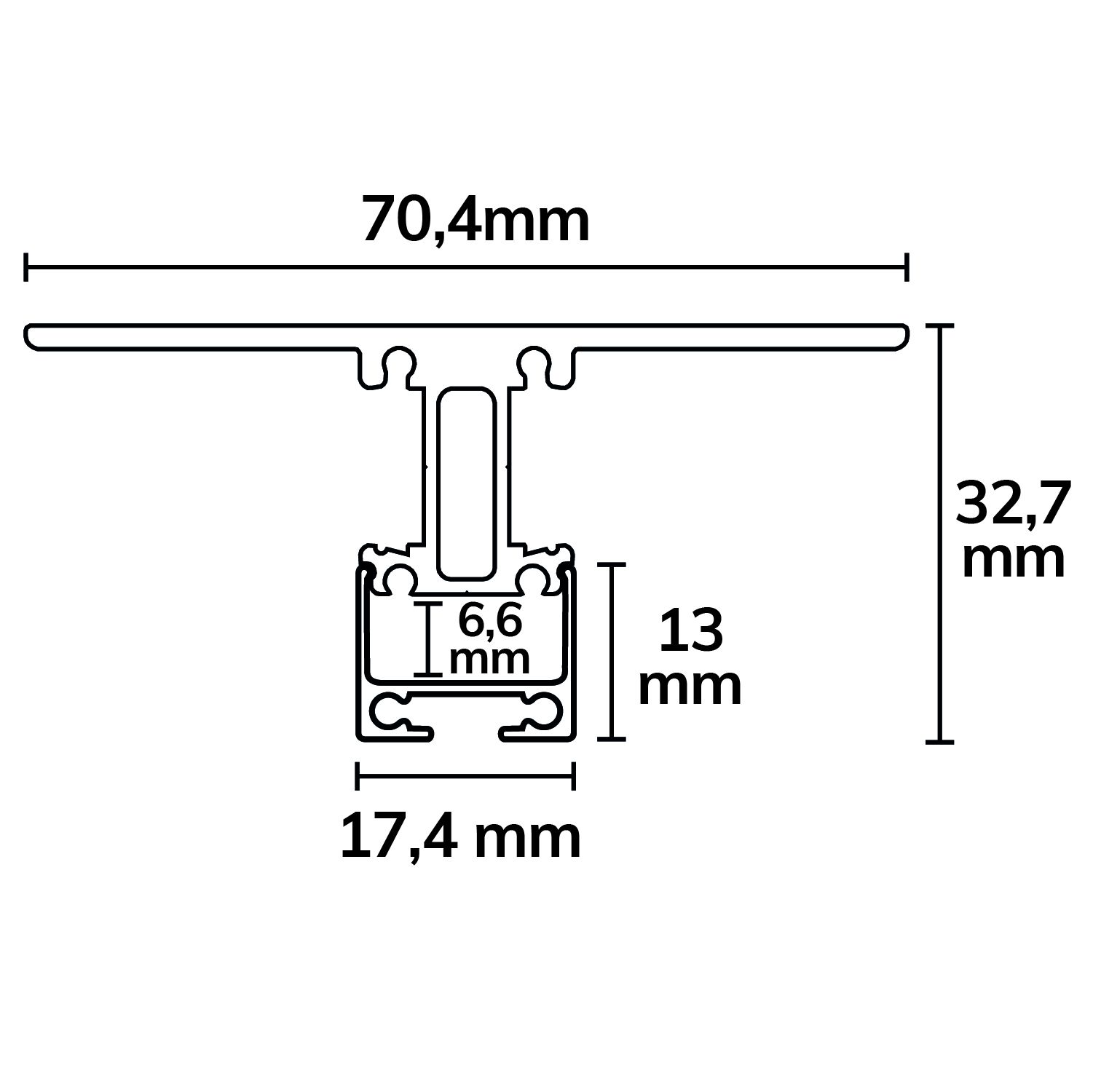 ISOLED LED Leuchtenprofil 2SIDE Aluminium pulverbeschichtet silber, 200cm - 4