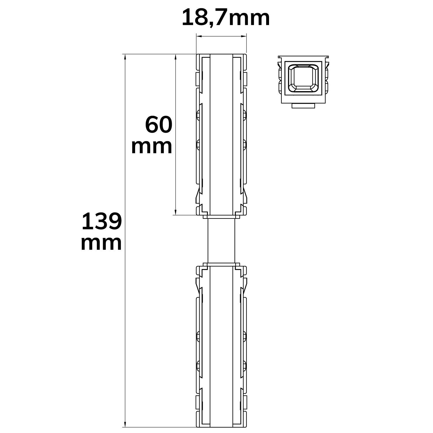 ISOLED Track48 Linear-Verbinder, 45° biegbar, stromführend, schwarz, max. 6A, 4-polig - 2