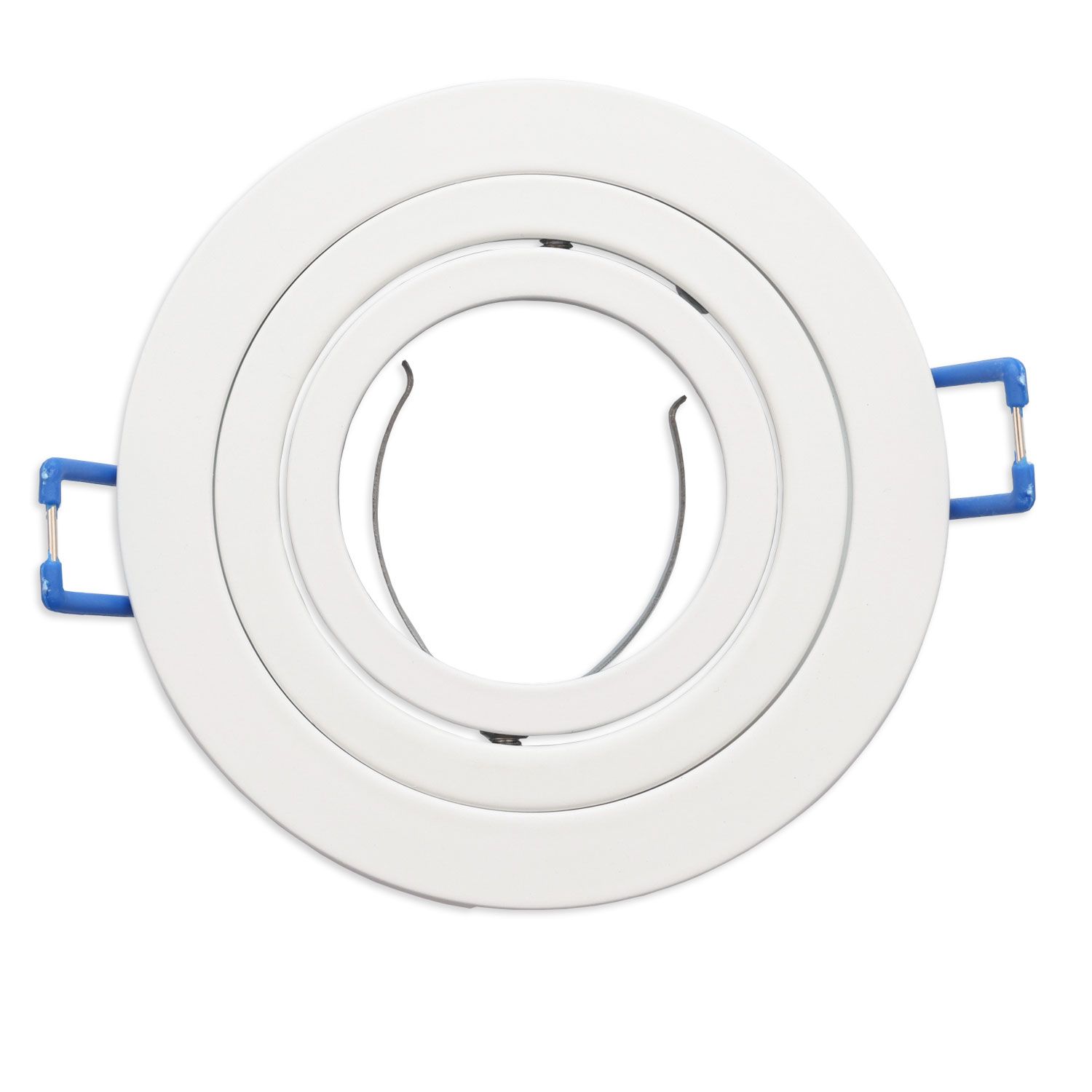 ISOLED Einbaurahmen rund, Loch 80mm, weiß + Alu weiß, für GU10/MR16 Spots - 2