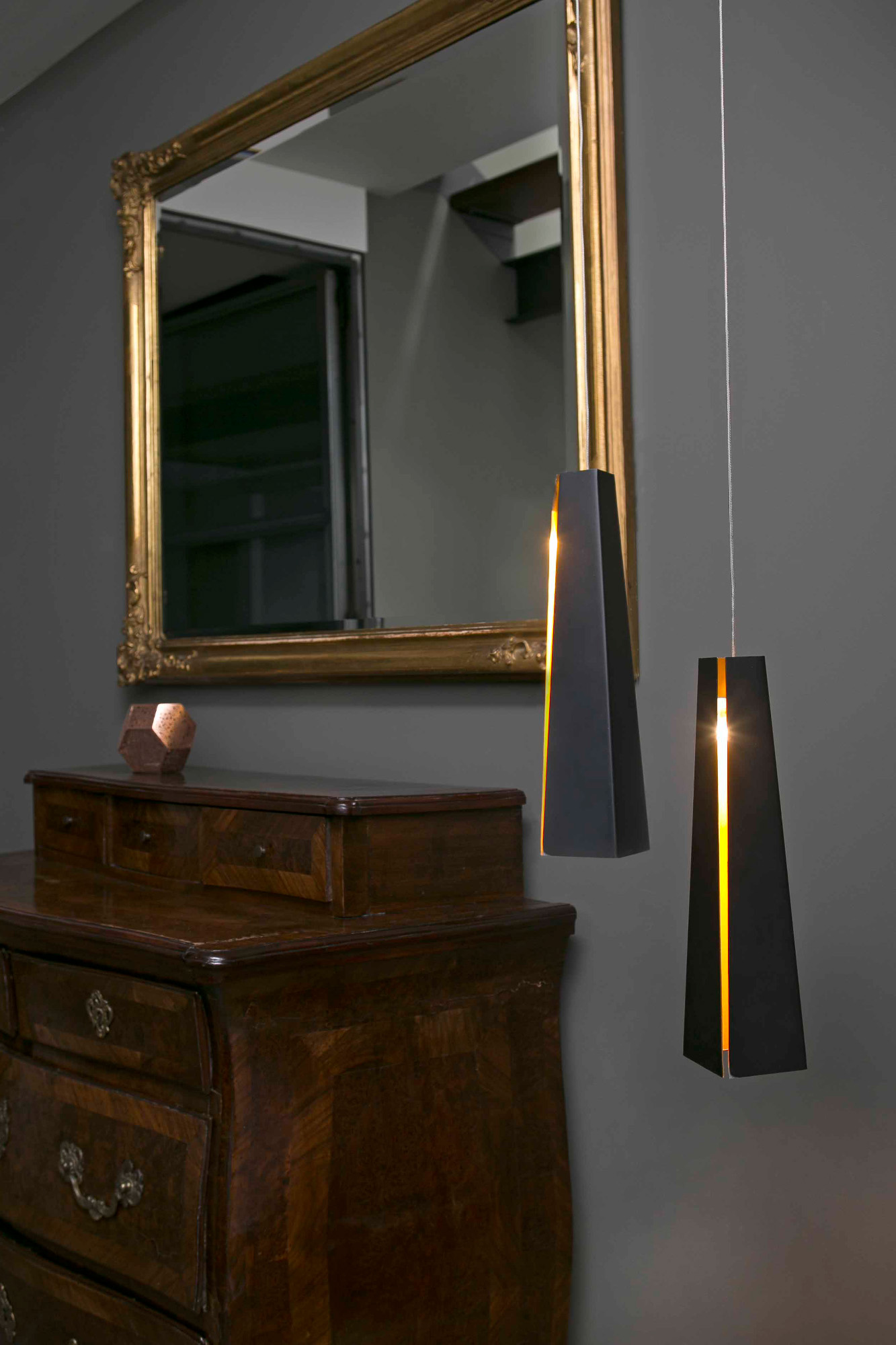 Faro PLUMA Hängelampe schwarz und gold - 4