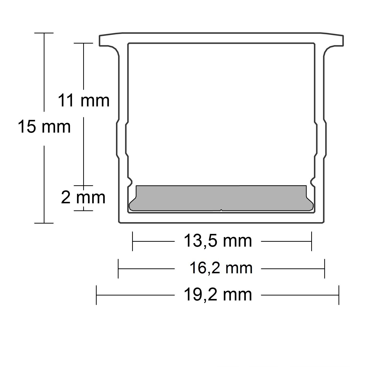ISOLED Abdeckung COVER21 opal/satiniert IP54 200cm für Profil SURF16 - 2