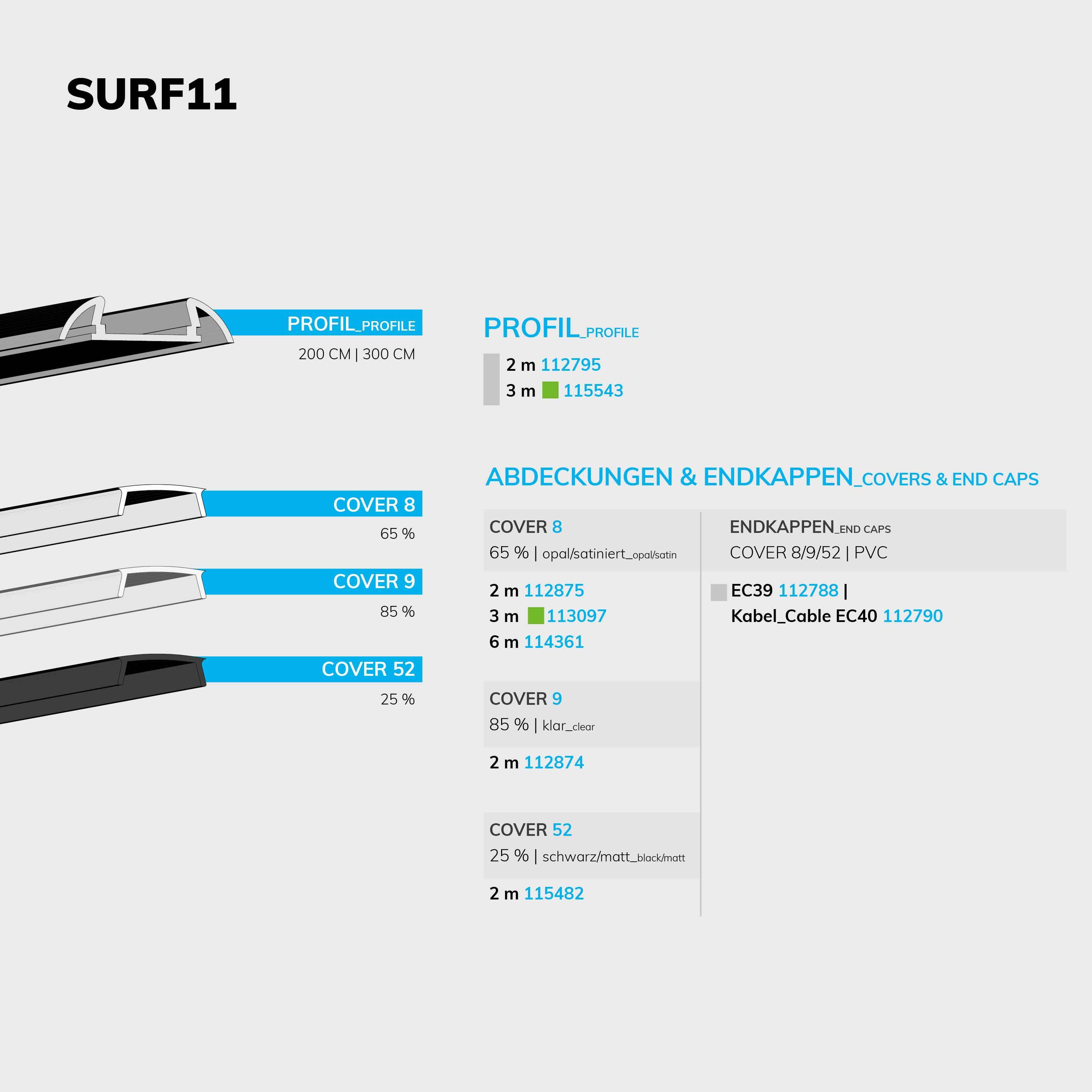 ISOLED LED Aufbauprofil SURF11 Aluminium eloxiert, 300cm - 4