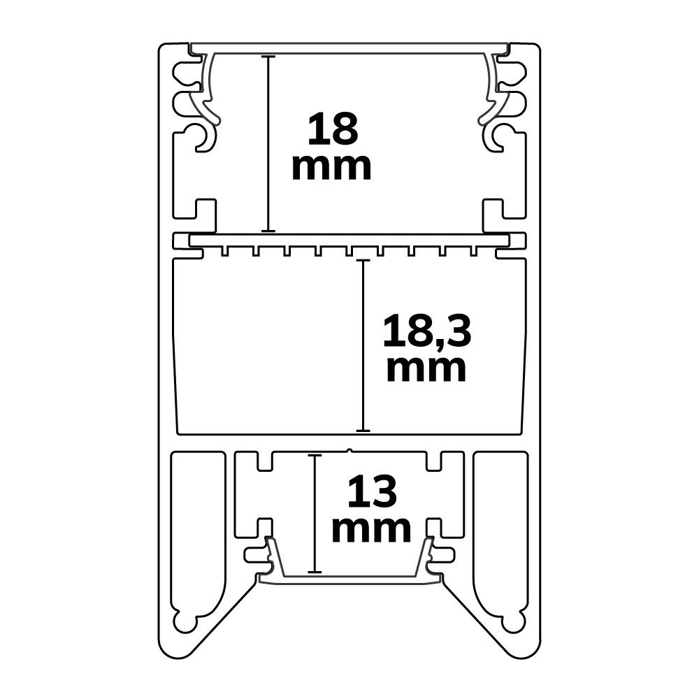 ISOLED LED Leuchtenprofil HALON Aluminium weiß RAL 9003, 200cm, Kühlstreifen schiebbar - 4