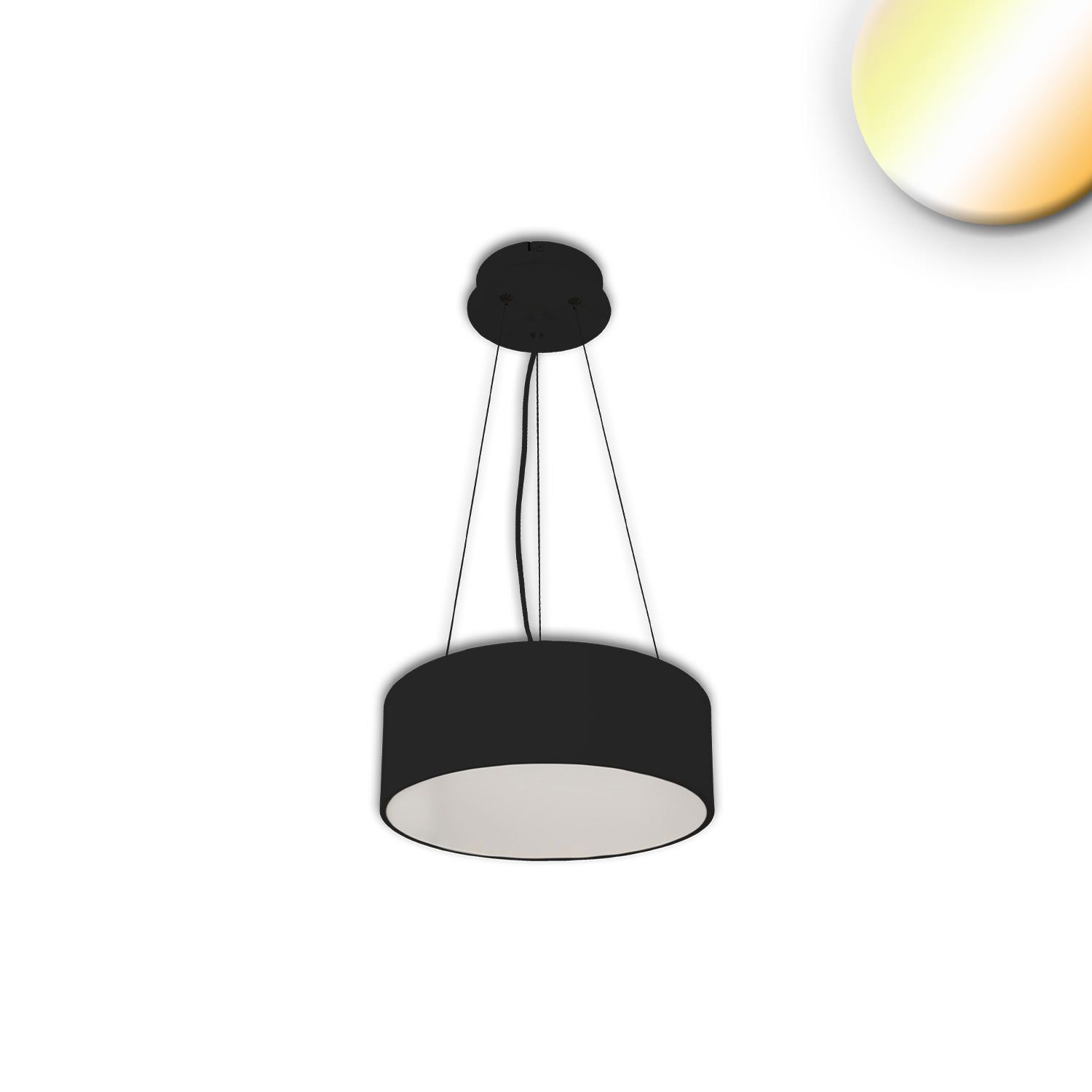 ISOLED LED Hängeleuchte, DN400, schwarz, 25W, ColorSwitch 3000|3500|4000K, dimmbar - 1
