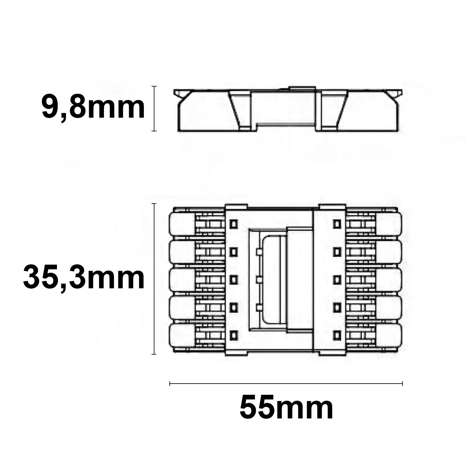 ISOLED Durchgang Steckverbinder 5-polig, 0,5-2,5mm², max. 250V/10A - 2