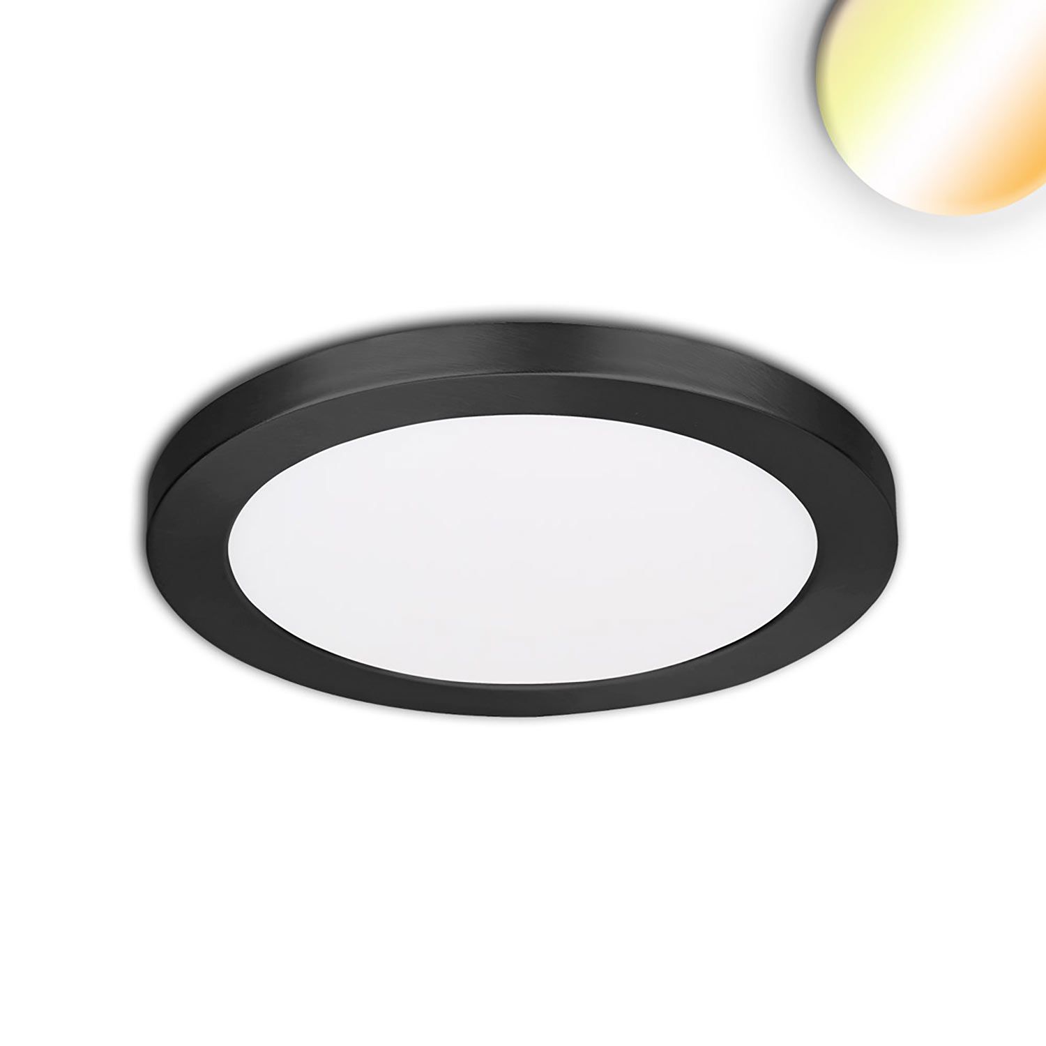 ISOLED LED Aufbau/Einbauleuchte Slim Flex, 6W, schwarz, ColorSwitch 3000|3500|4000K - 1