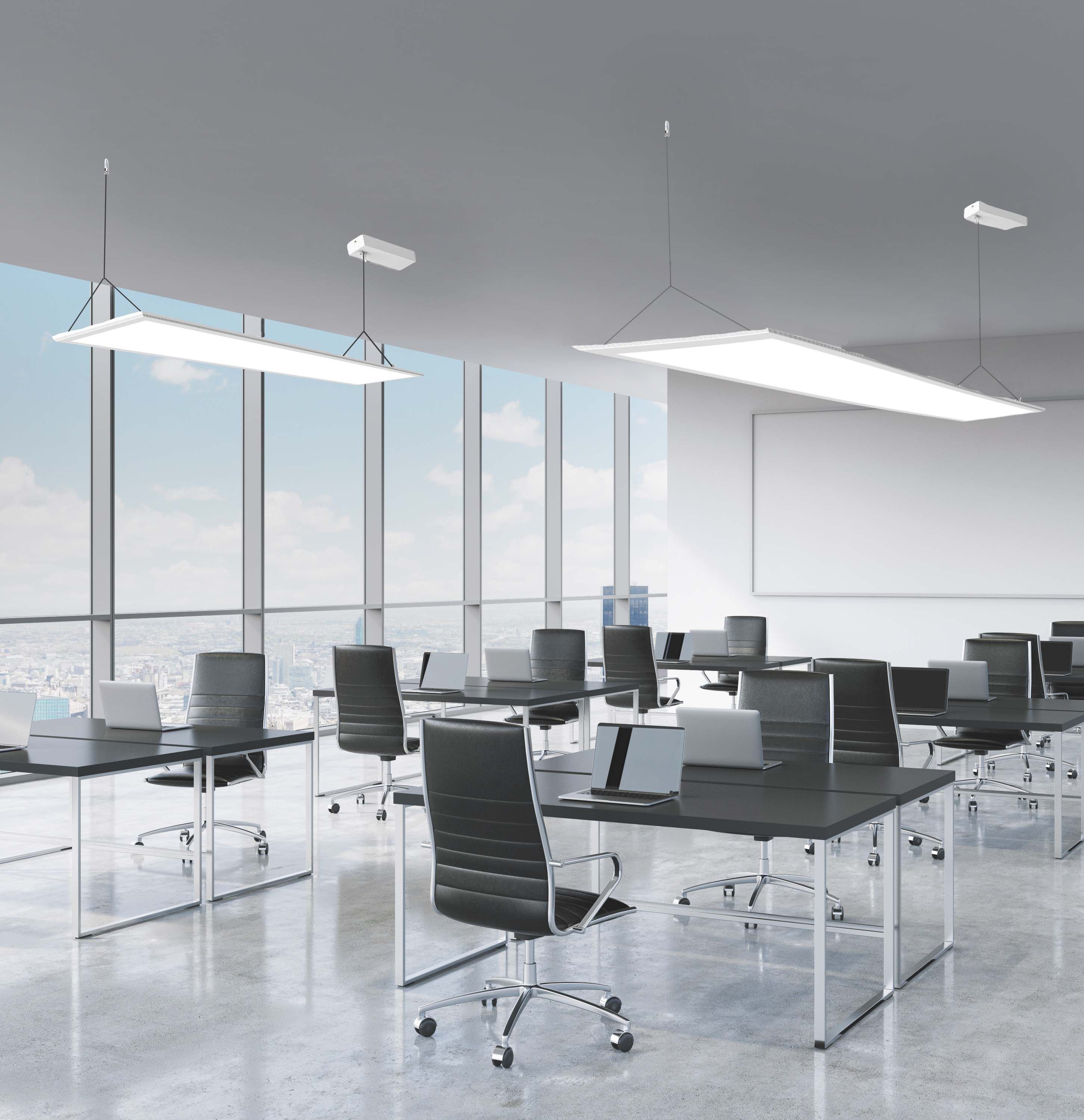 ISOLED LED Office Hängeleuchte Up&Down, 20W+20W, 30x120cm, weiß, UGR