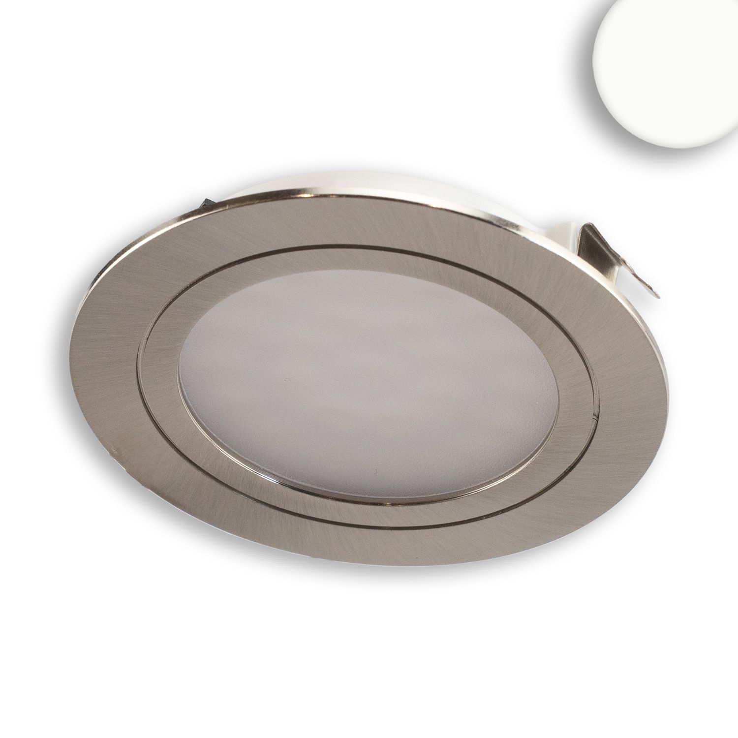 ISOLED LED Möbeleinbaustrahler MiniAMP silber, 2W, 24V DC neutralweiß 4000K, dimmbar - 1