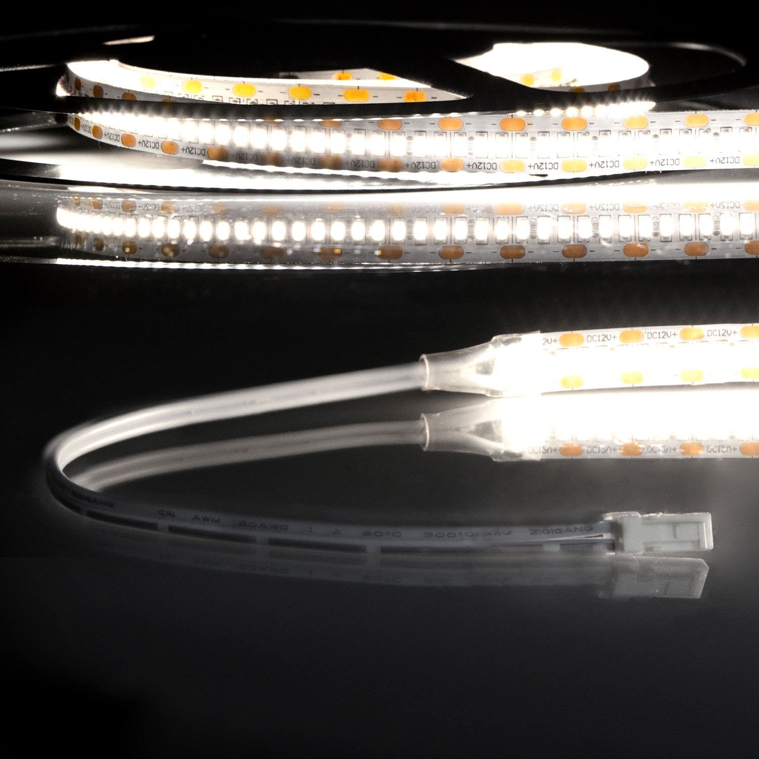 ISOLED LED CRI940 MiniAMP Flexband, 12V DC, 6W, IP20, 4000K, 250cm, beids. 30cm Kabel + maleAMP, 300 LED/m - 5