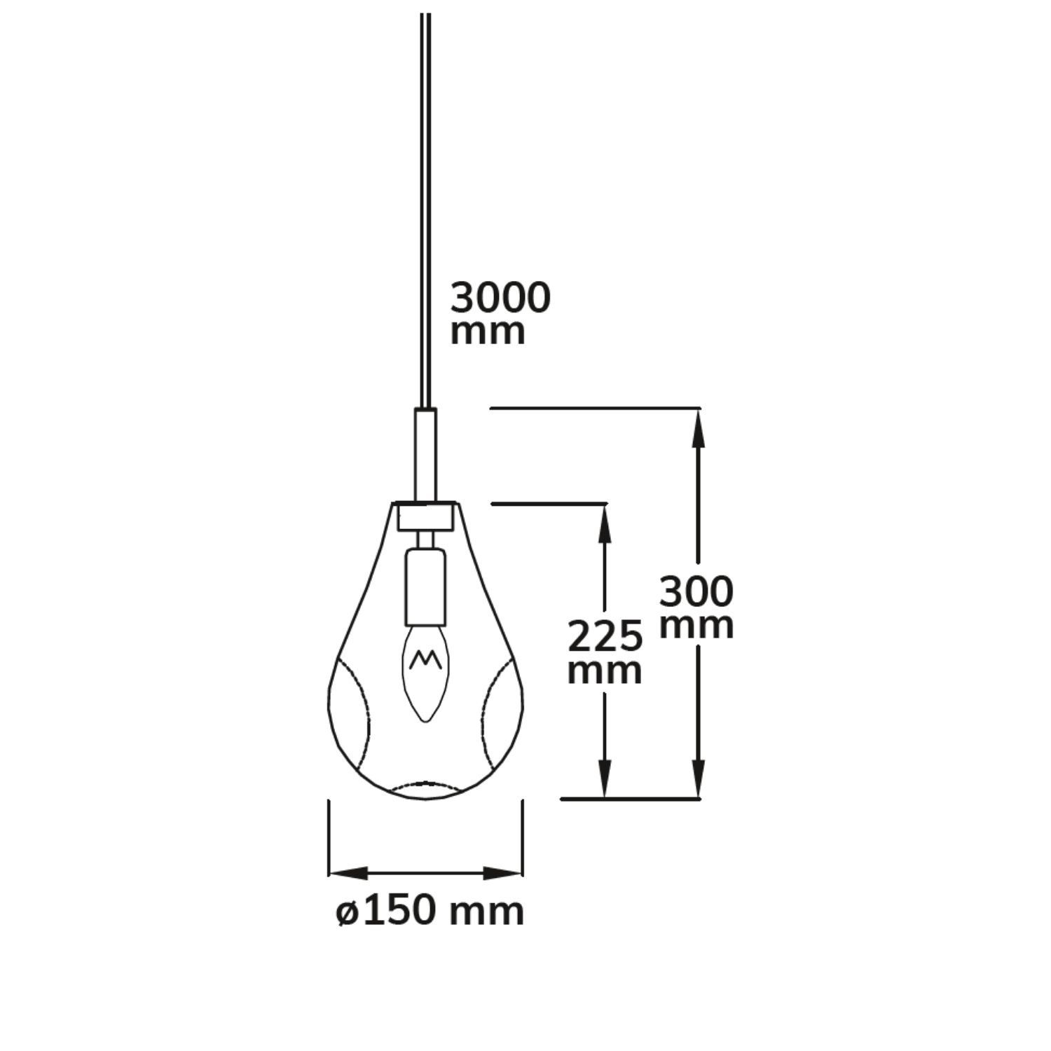 ISOLED Pendelleuchte, black Glas, E14, 50-300cm, exkl. Leuchtmittel, exkl. Baldachin - 3