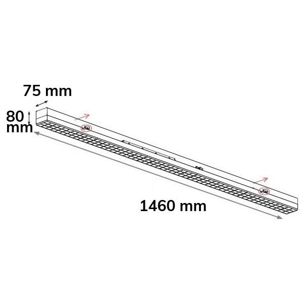 ISOLED LED Wannenleuchte SL 150cm, IP66, mit HF-Sensor, PowerSwitch 36-57W, 140lm/W, 4000K - 4