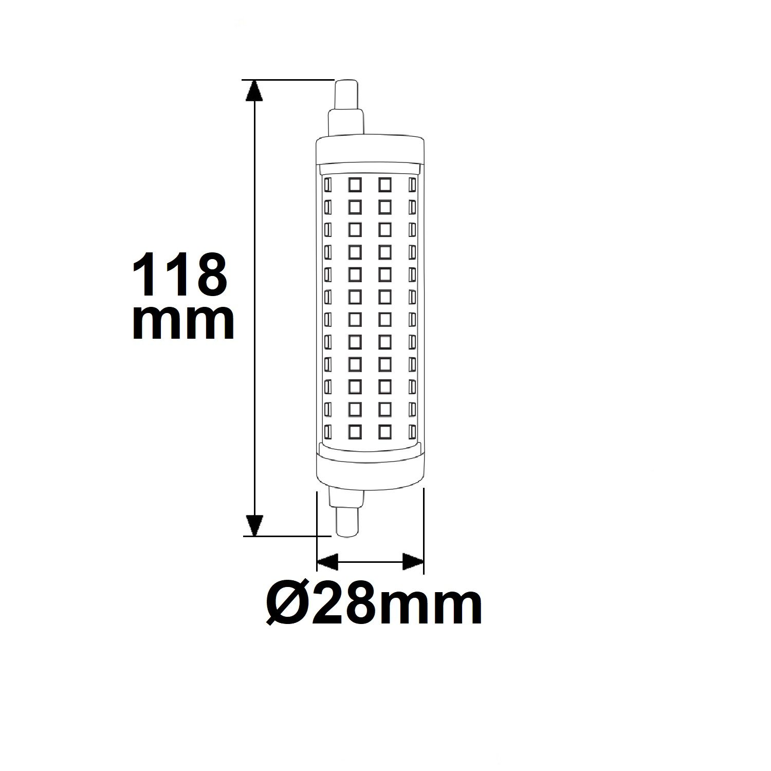ISOLED R7s LED Stab, 14W, L: 118mm, warmweiß, dimmbar - 2