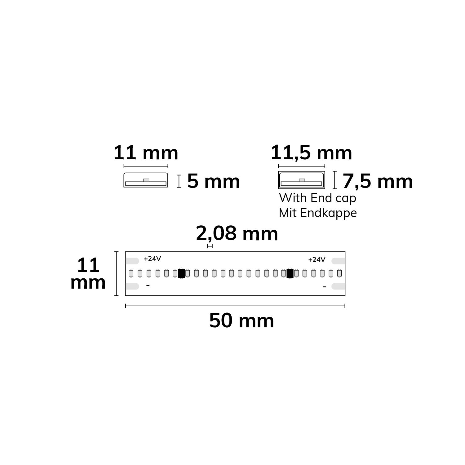 ISOLED LED HT930 COB Flexband für bis zu 100°C Umgebungstemp., 24V DC, 14,4W, IP68, 3000K, 5m Rll, 480 LED/ - 6