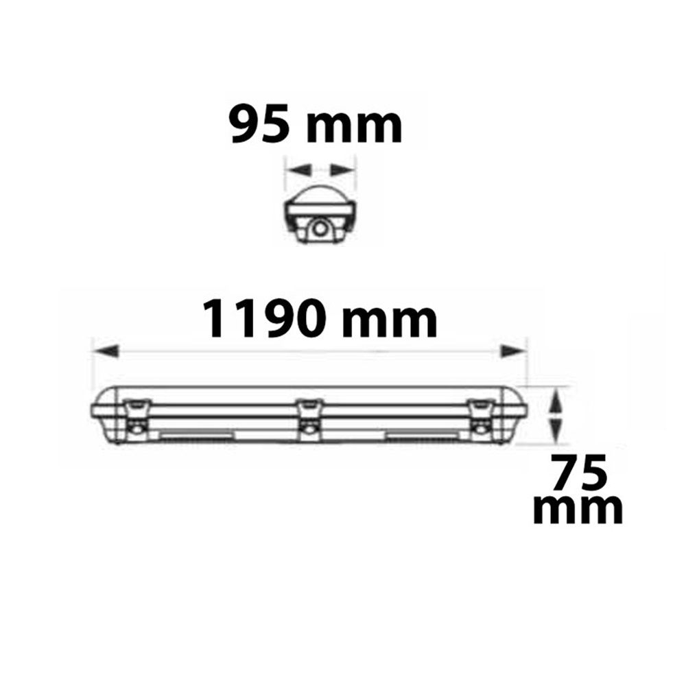 ISOLED LED Wannenleuchte 120cm, IP65, PowerSwitch 25-40W, ColorSwitch 3000|4000|5000K - 4