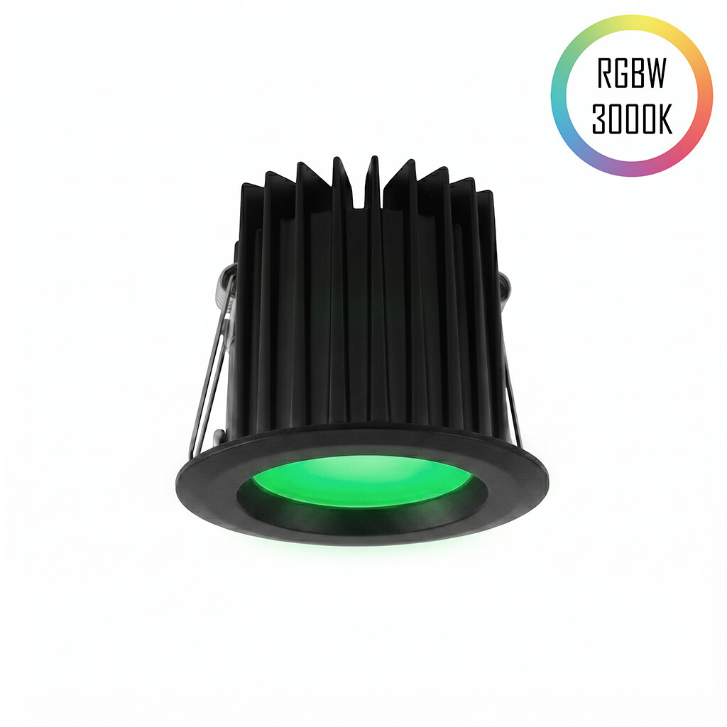 Emilum LED-Spot 24V, 10W, RGBW/3000K, CRI90 Schwarz - 1