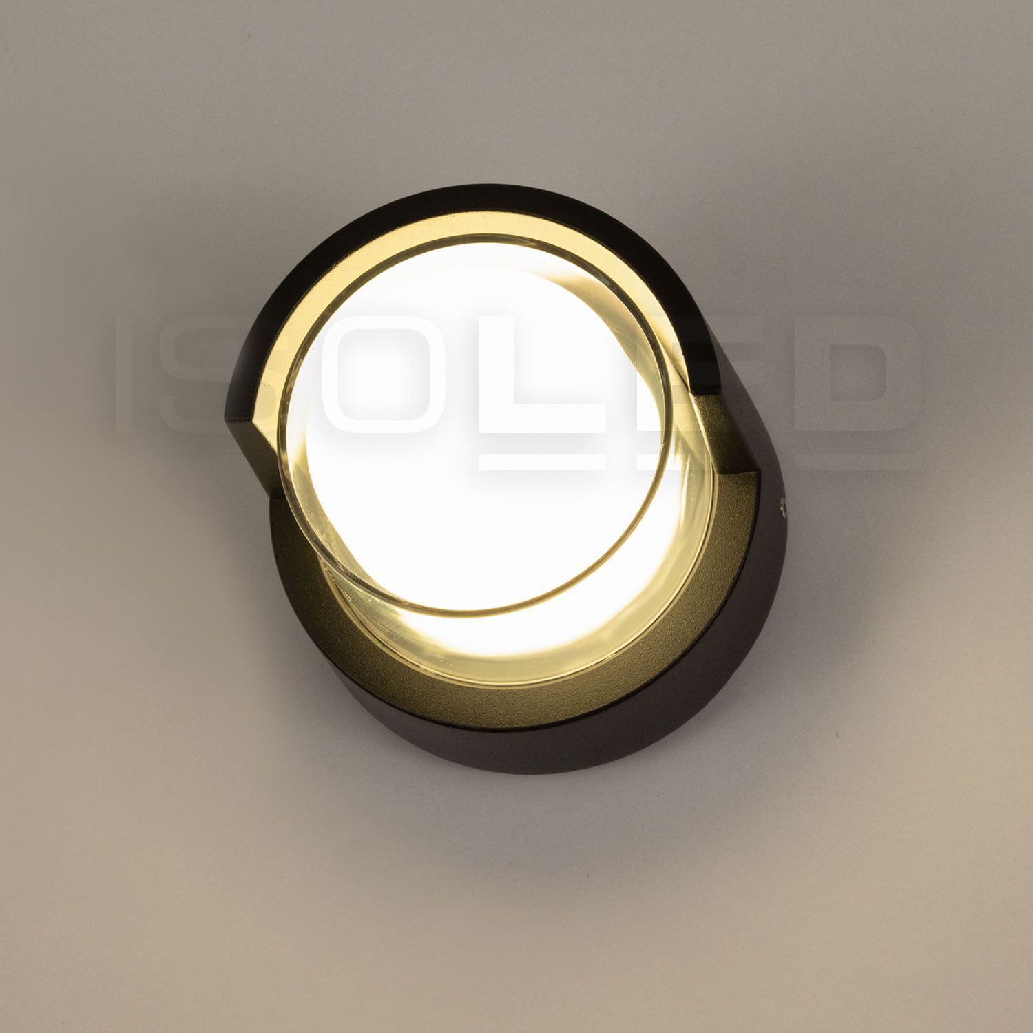 ISOLED LED Wandleuchte rund, 6W, IP54, sandschwarz, warmweiß - 3