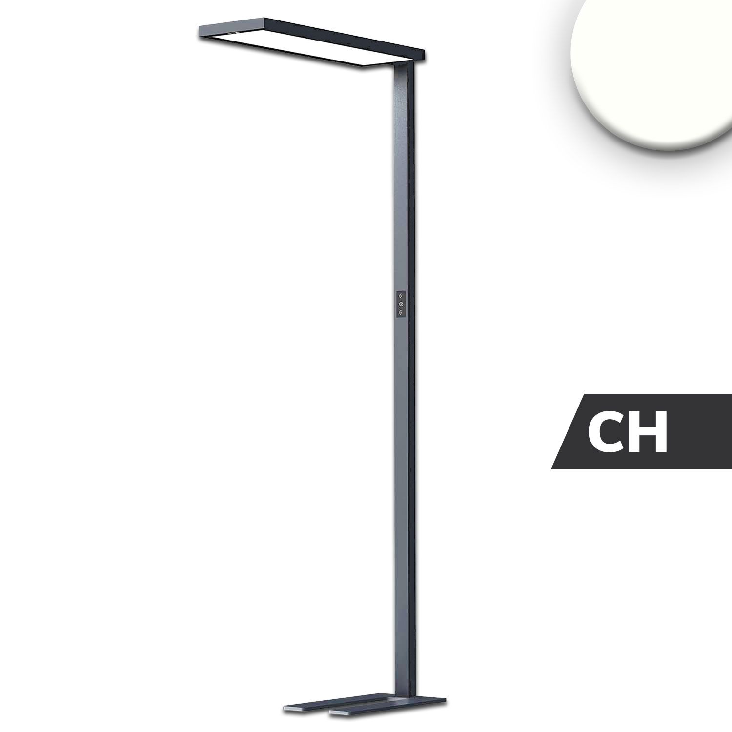 ISOLED LED Office Pro Stehleuchte Up&Down, 80W+20W, schwarz, UGR