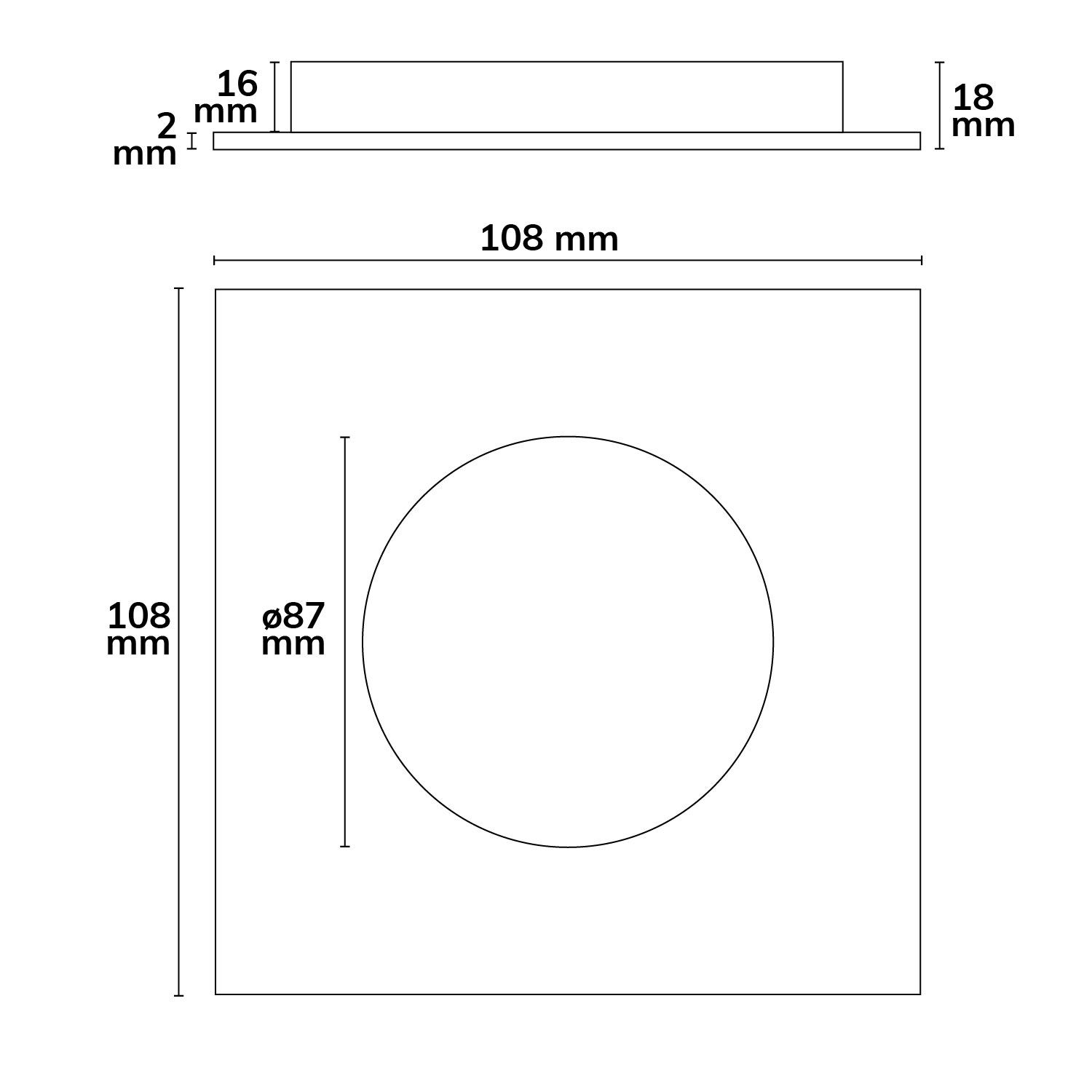 ISOLED Cover Aluminium rückversetzt schwarz für Sys-90 - 4