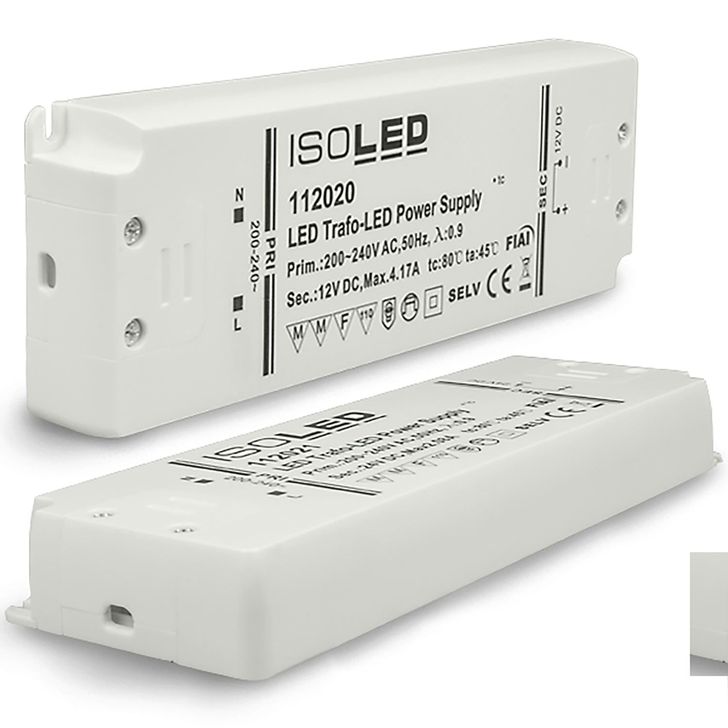 ISOLED LED Trafo 12V/DC, 0-50W, SELV, ultraflach - 1